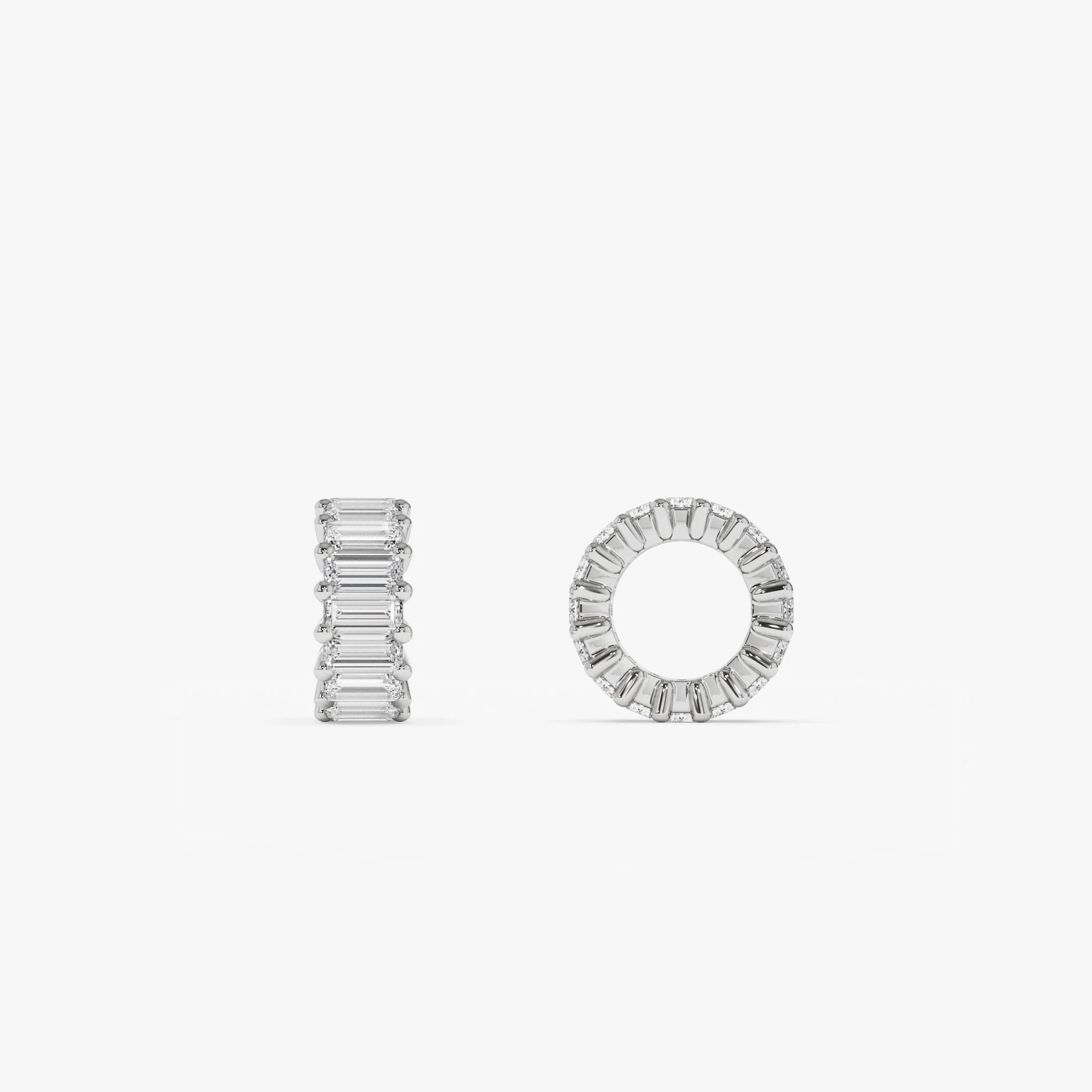 0.80 Ctw 14k Prong Setting Lab Grown Baguette Diamond Rondelle Charm - Velda - Image 2