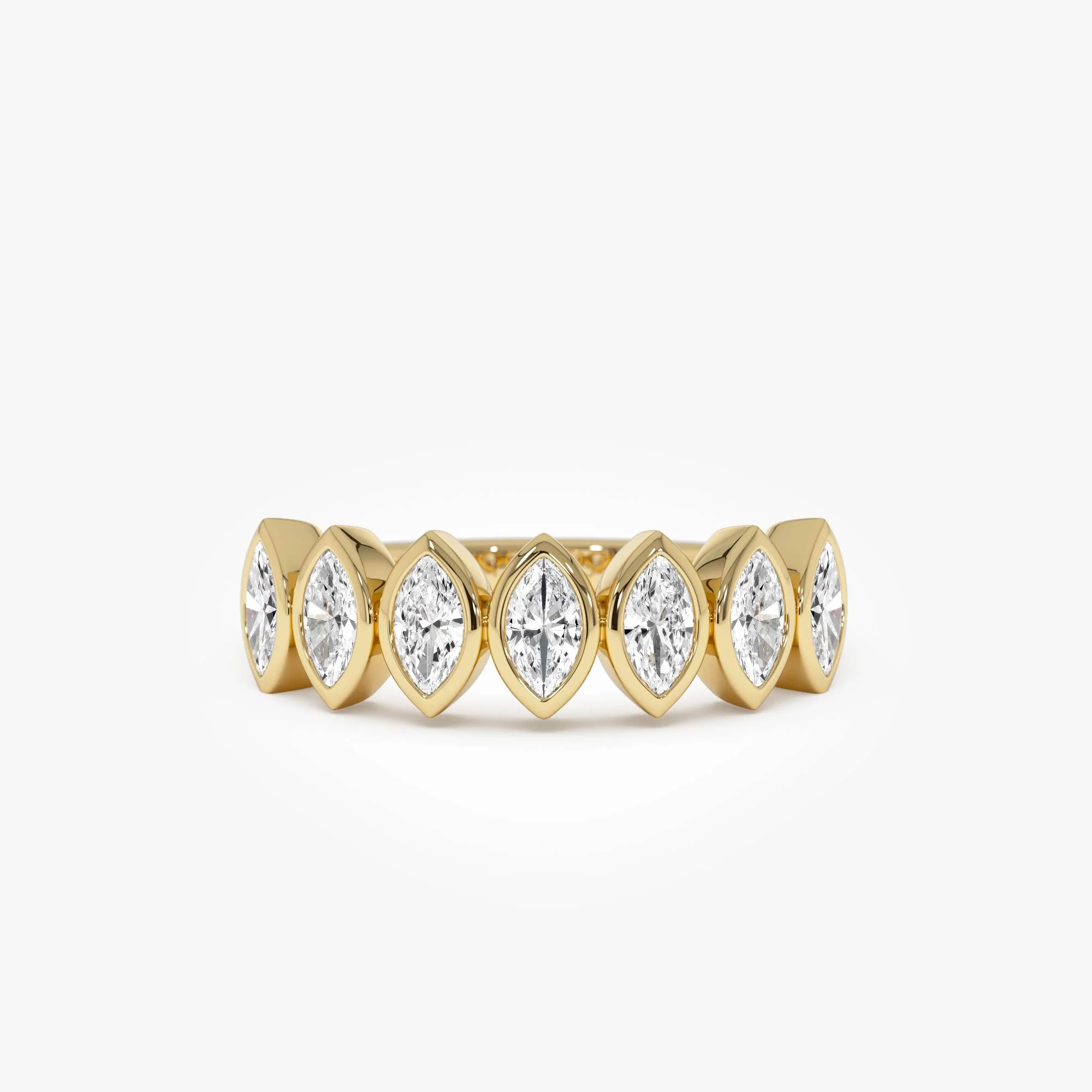 0.90 Ctw 14k Marquise Shaped Lab Grown Diamond Band - Saga