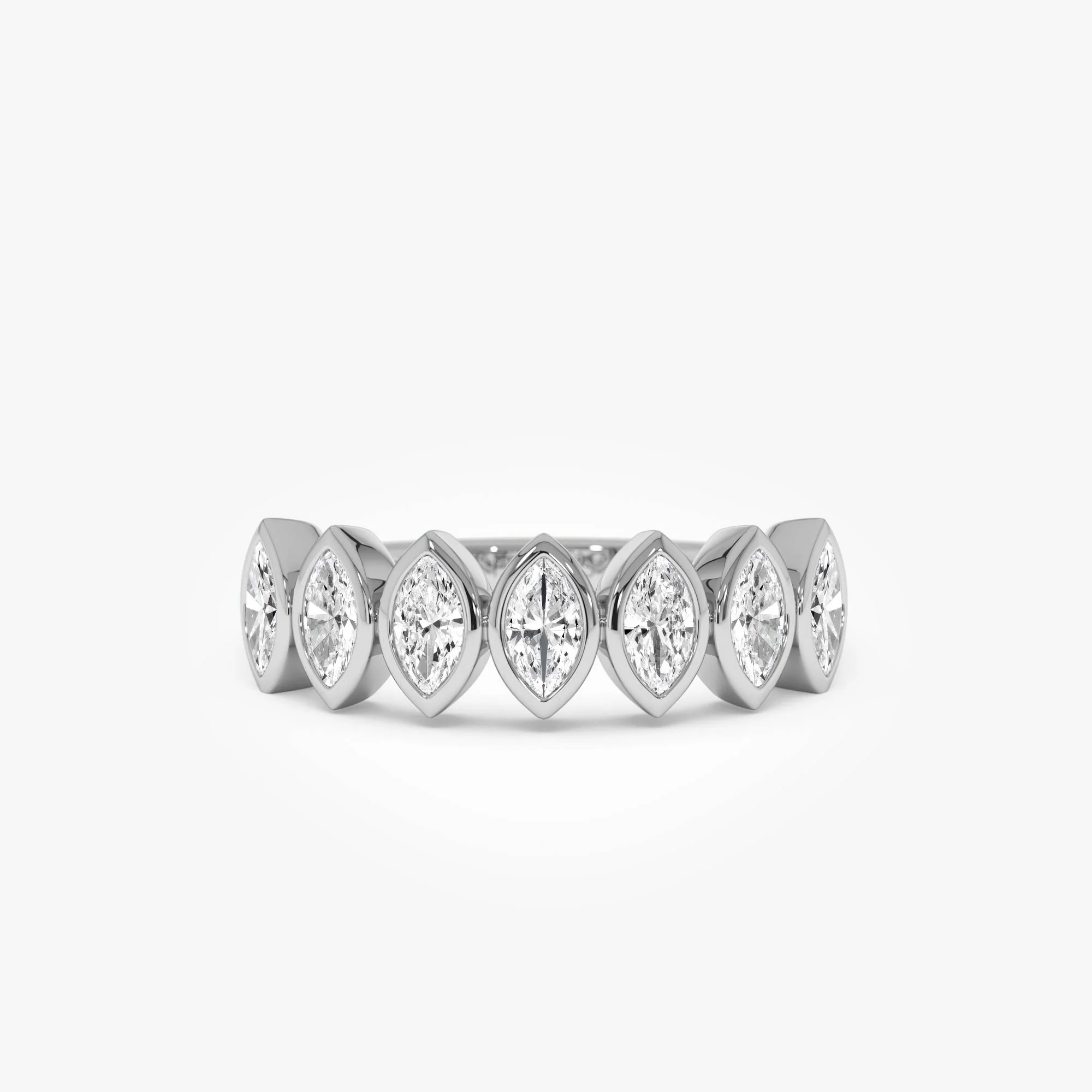0.90 Ctw 14k Marquise Shaped Lab Grown Diamond Band - Saga - Image 4