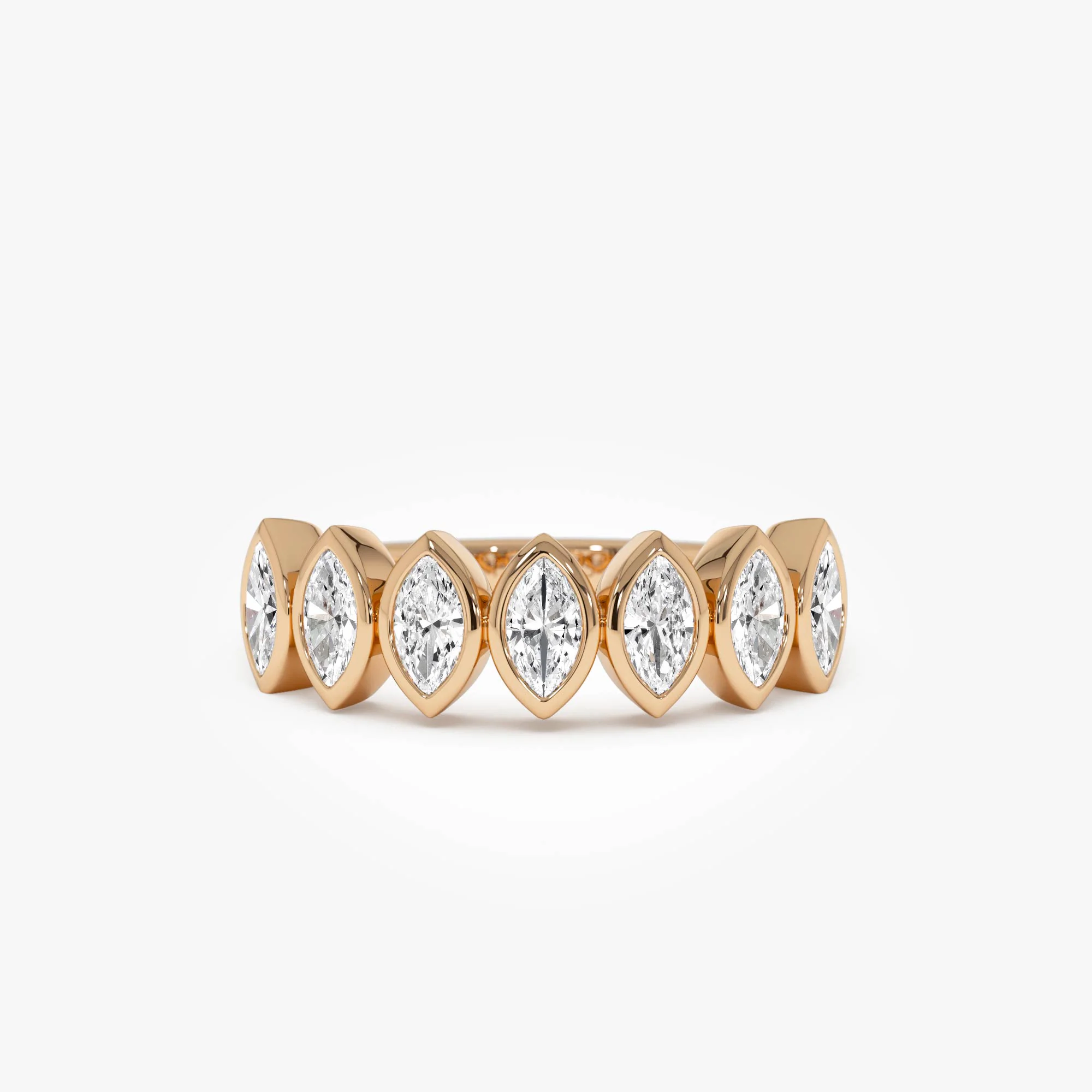 0.90 Ctw 14k Marquise Shaped Lab Grown Diamond Band - Saga - Image 5