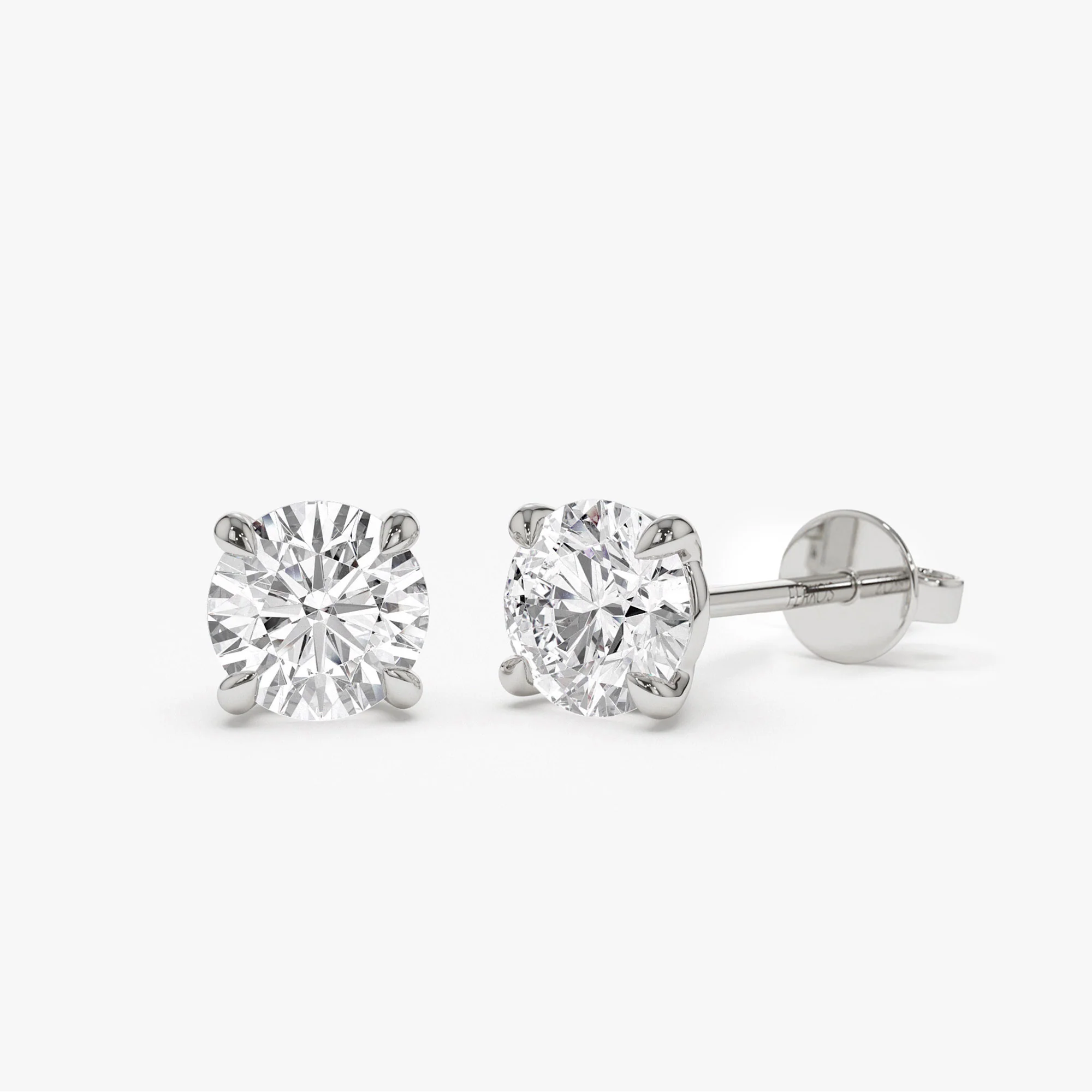 4.00 ctw 14k Classic Four Prong Lab Grown Round Diamond Studs - Lauren - Image 5