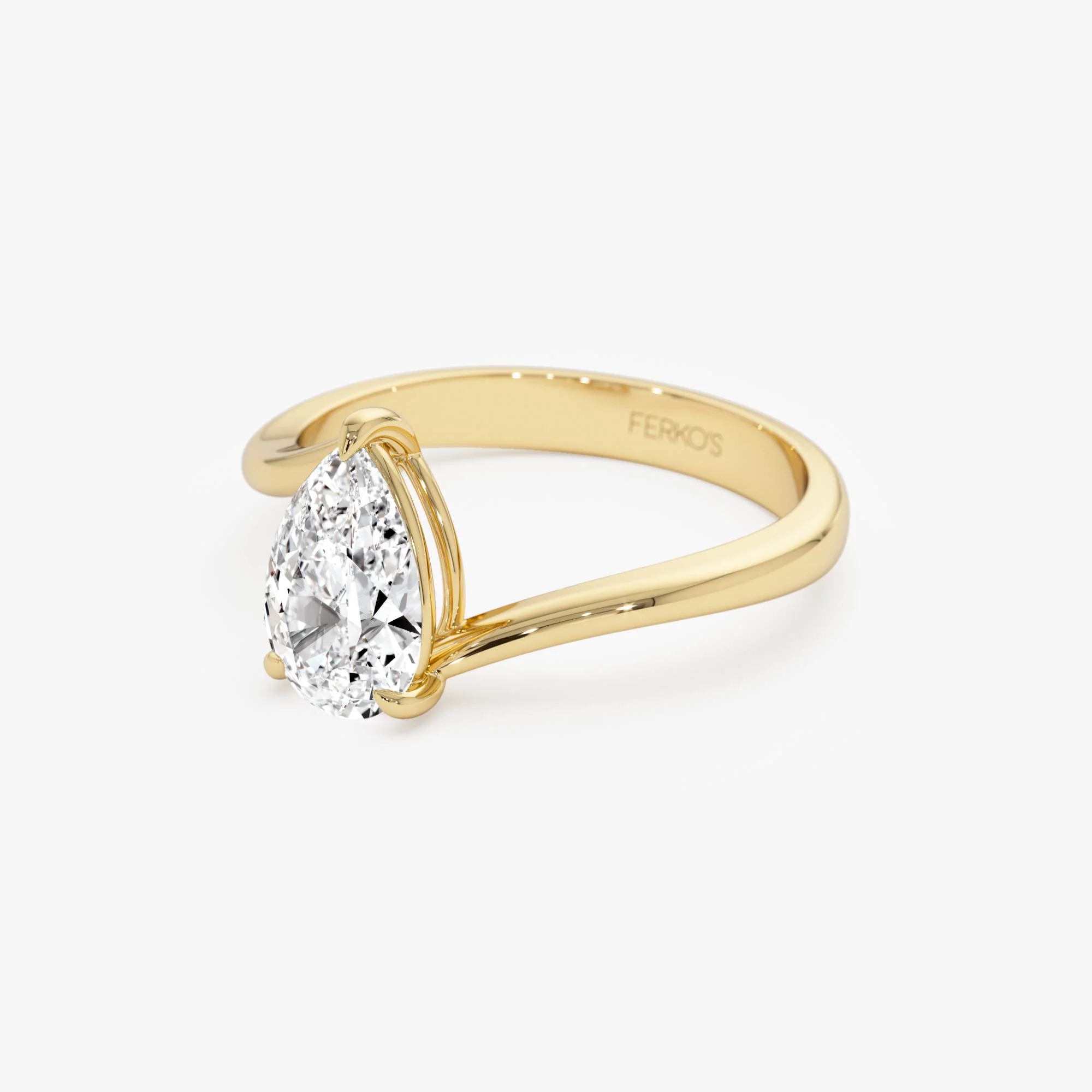 1.00 Ctw 14k Gold Pear Shape Lab Grown Diamond S Setting Engagement Ring - Kim - Image 8