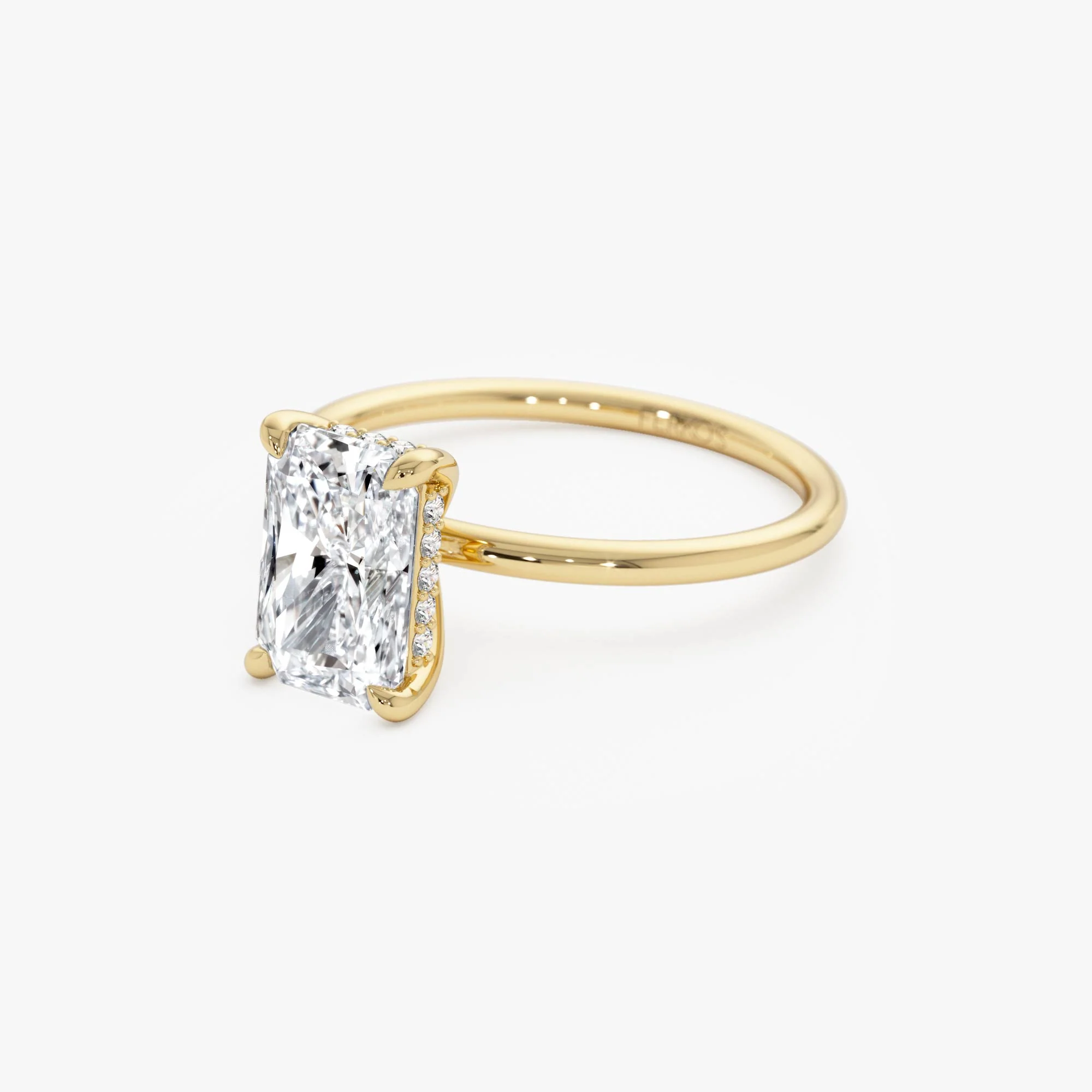 1.50 Ctw 14k Radiant Cut Lab Grown Diamond Hidden Halo Engagement Ring – Aurora - Image 8