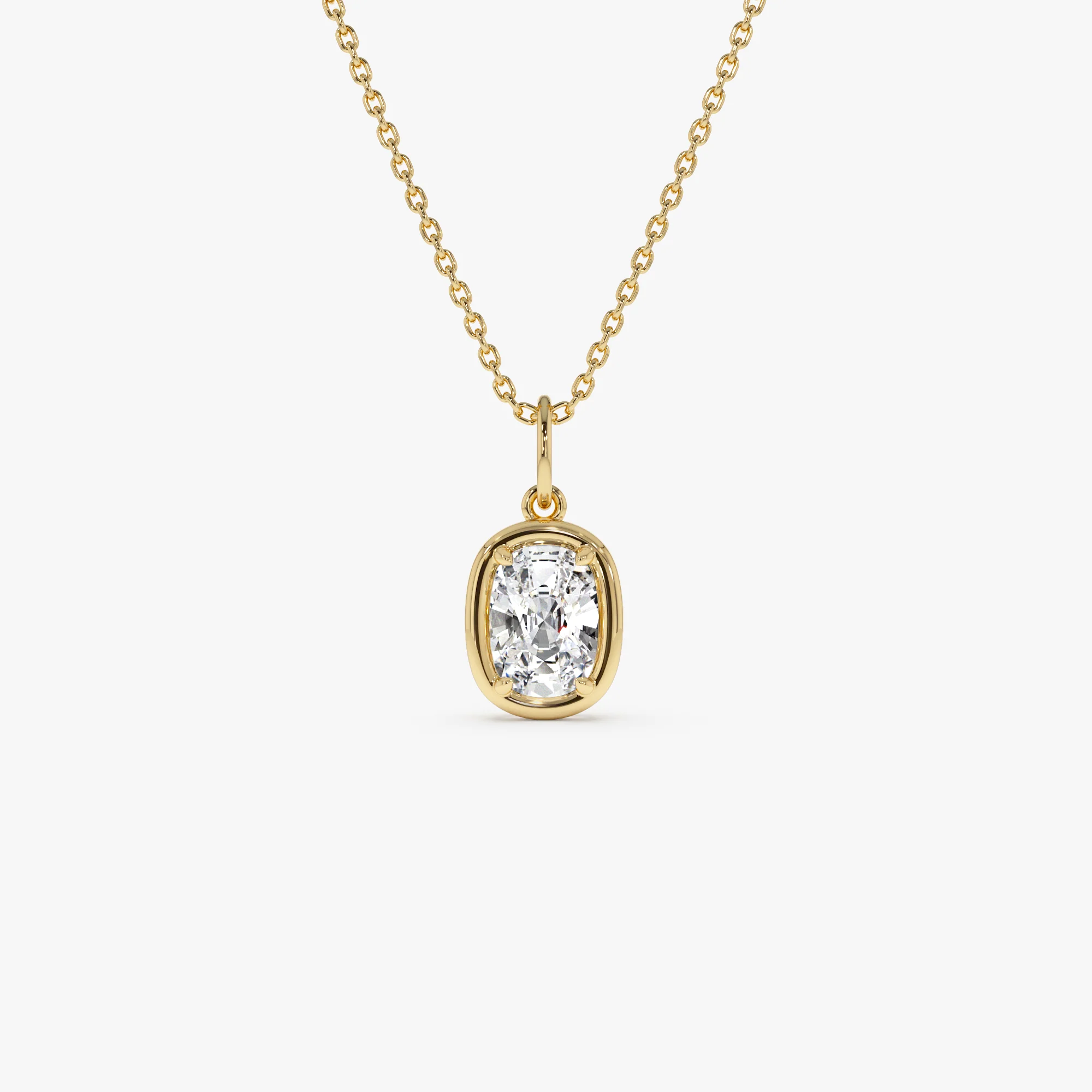 1 CTW 14k  Cushion Cut Lab Grown Diamond Pendant Necklace - Karri