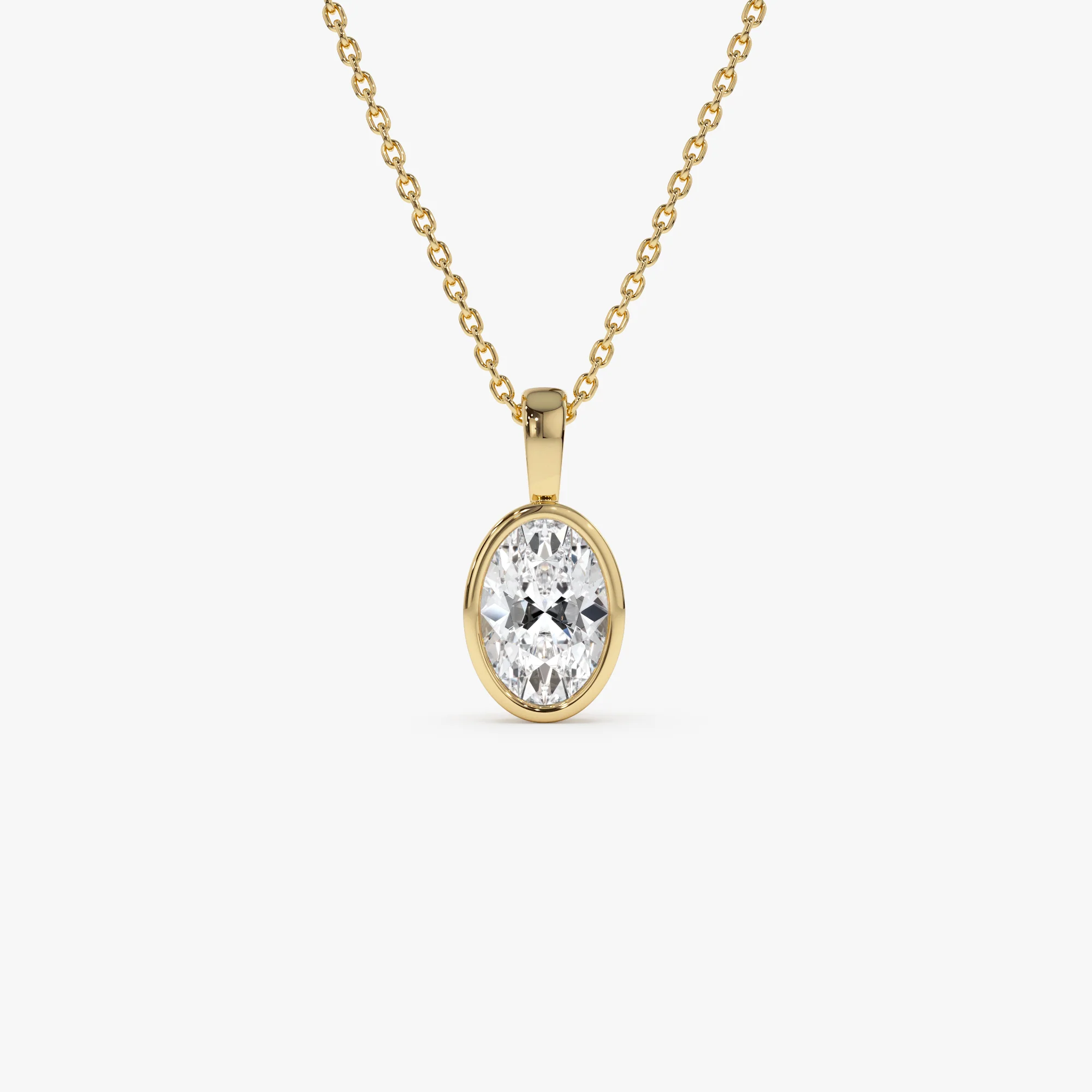 1 CTW 14K Lab Grown Bezel Set Oval Shape Diamond Charm - Yana