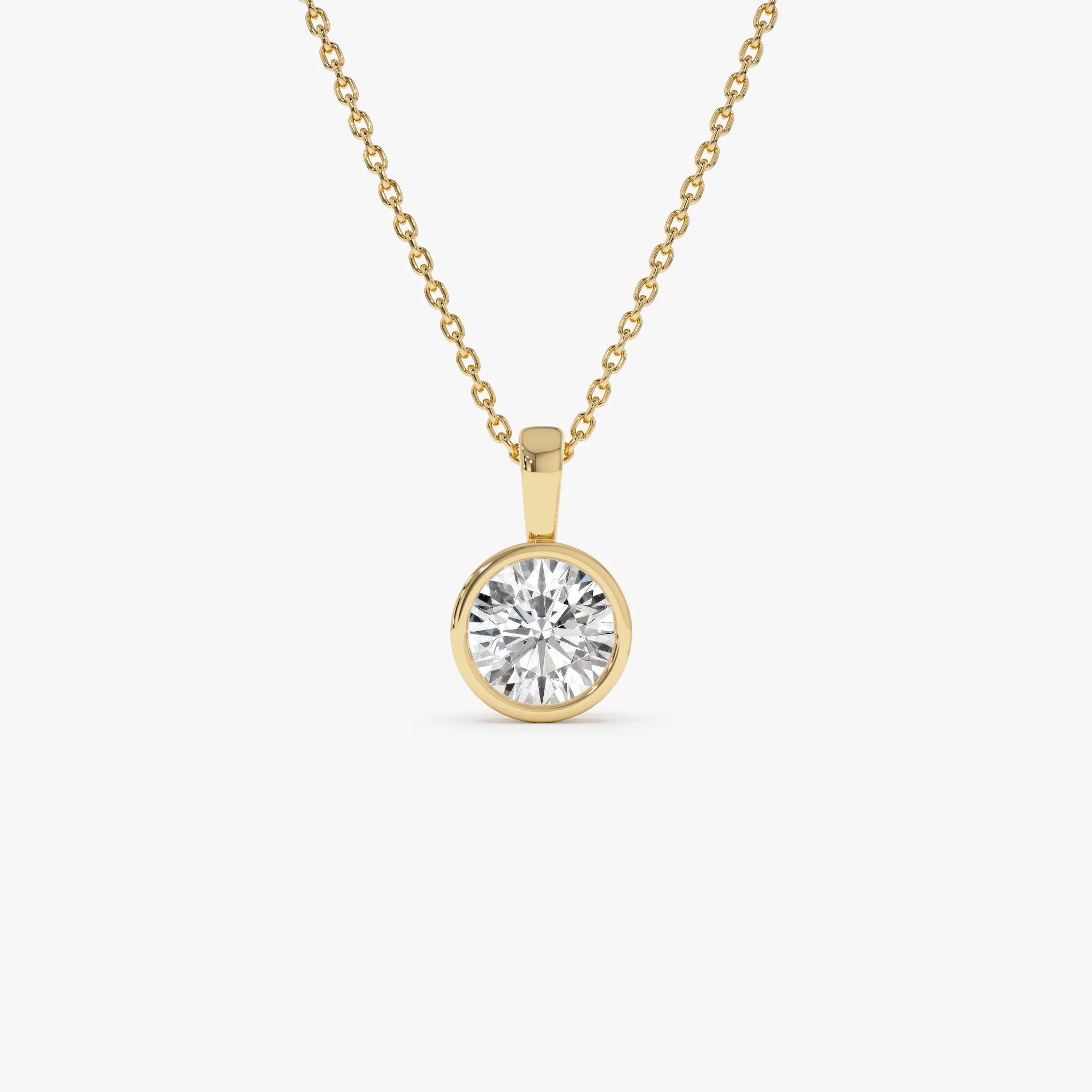 1 CTW 14K Lab Grown Bezel Set Round Diamond Charm - Yana