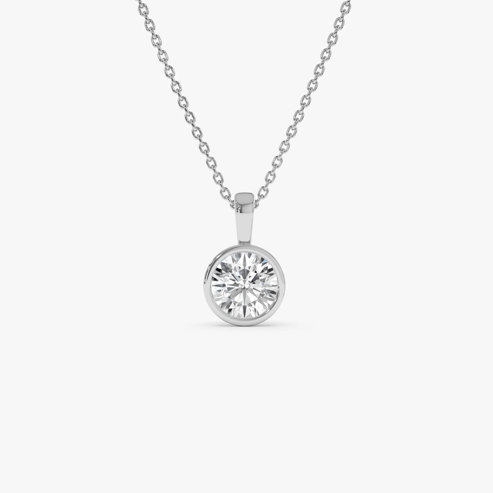 1 CTW 14K Lab Grown Bezel Set Round Diamond Charm - Yana - Image 2