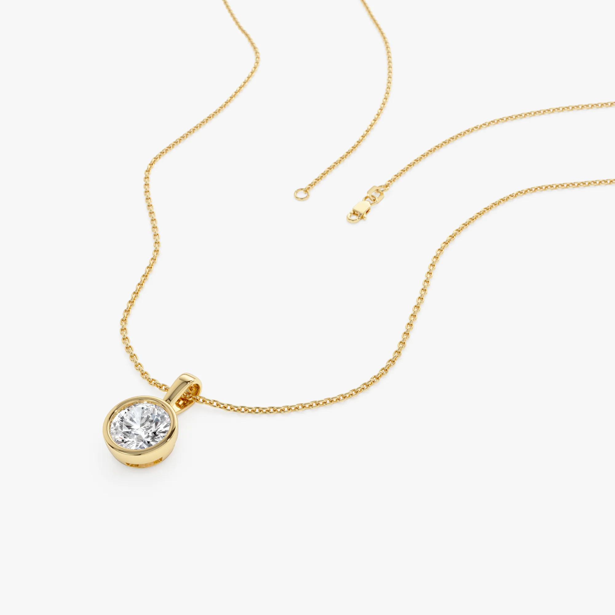 1 CTW 14K Lab Grown Bezel Set Round Diamond Charm - Yana - Image 3