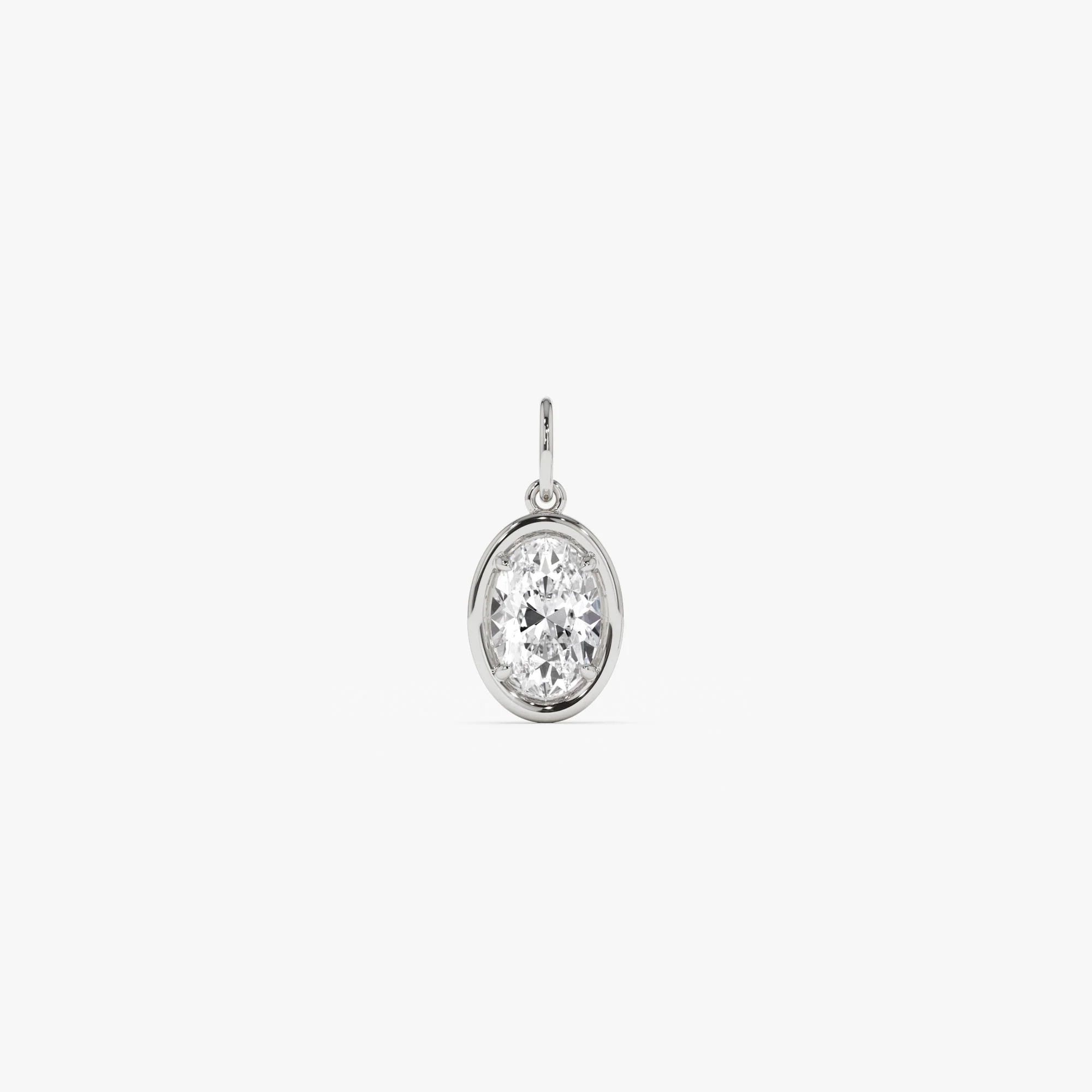 1 CTW 14k Oval Shaped Lab Grown Diamond Pendant Necklace - Bindi - Image 4