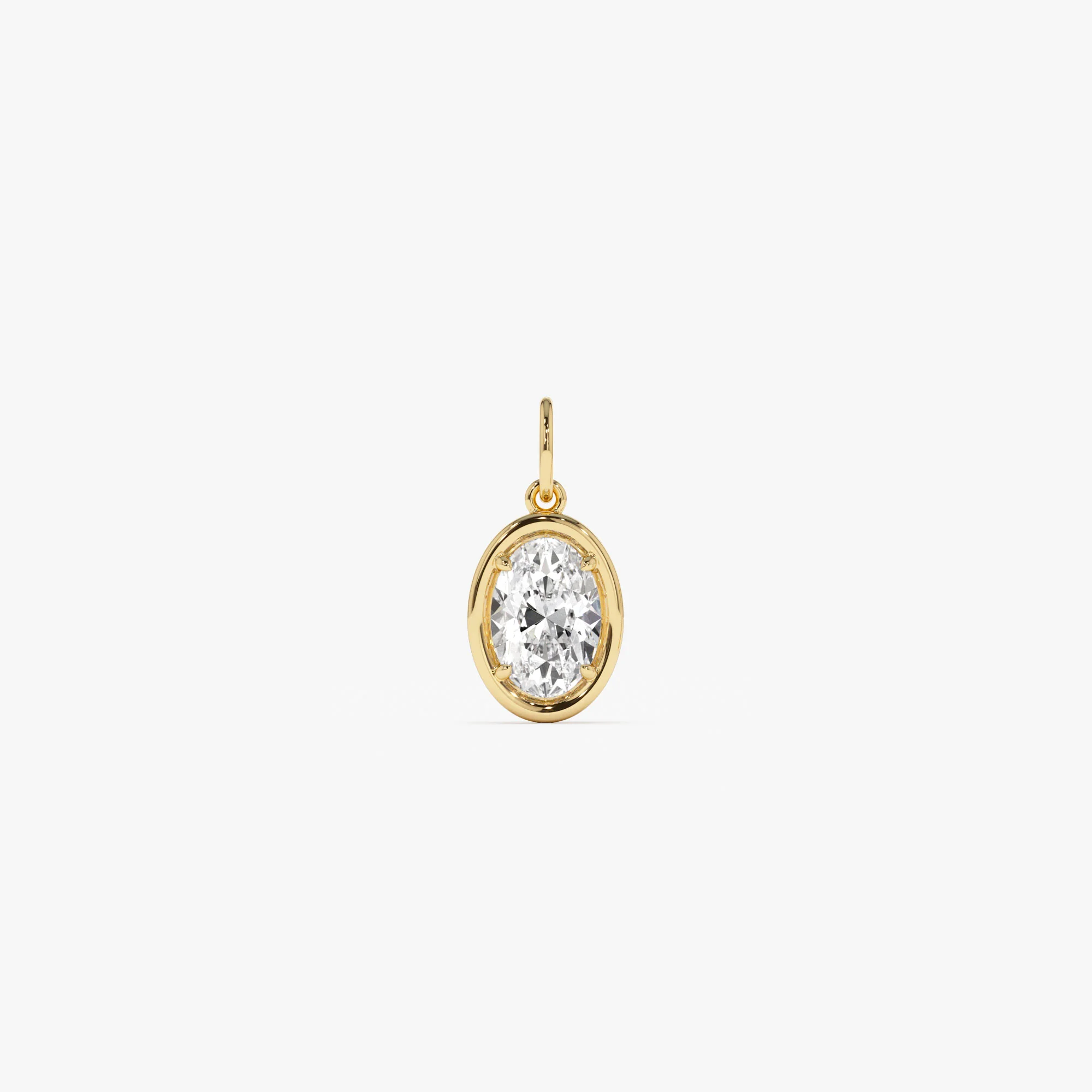 1 CTW 14k Oval Shaped Lab Grown Diamond Pendant Necklace - Bindi - Image 5