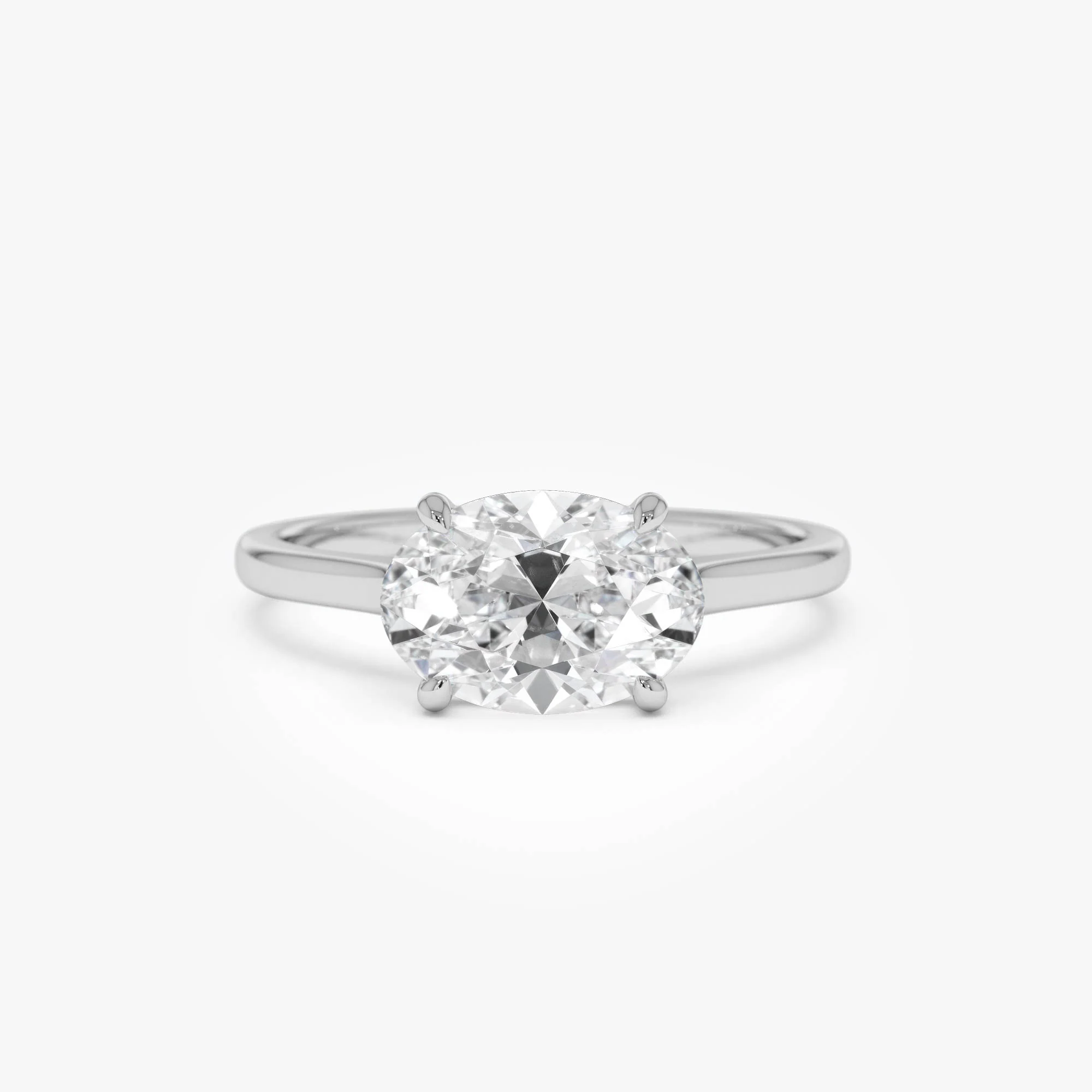 1 CTW 14k Oval Shaped Lab Grown Pear Shaped East-West Set Diamond Ring - Nives - Image 8