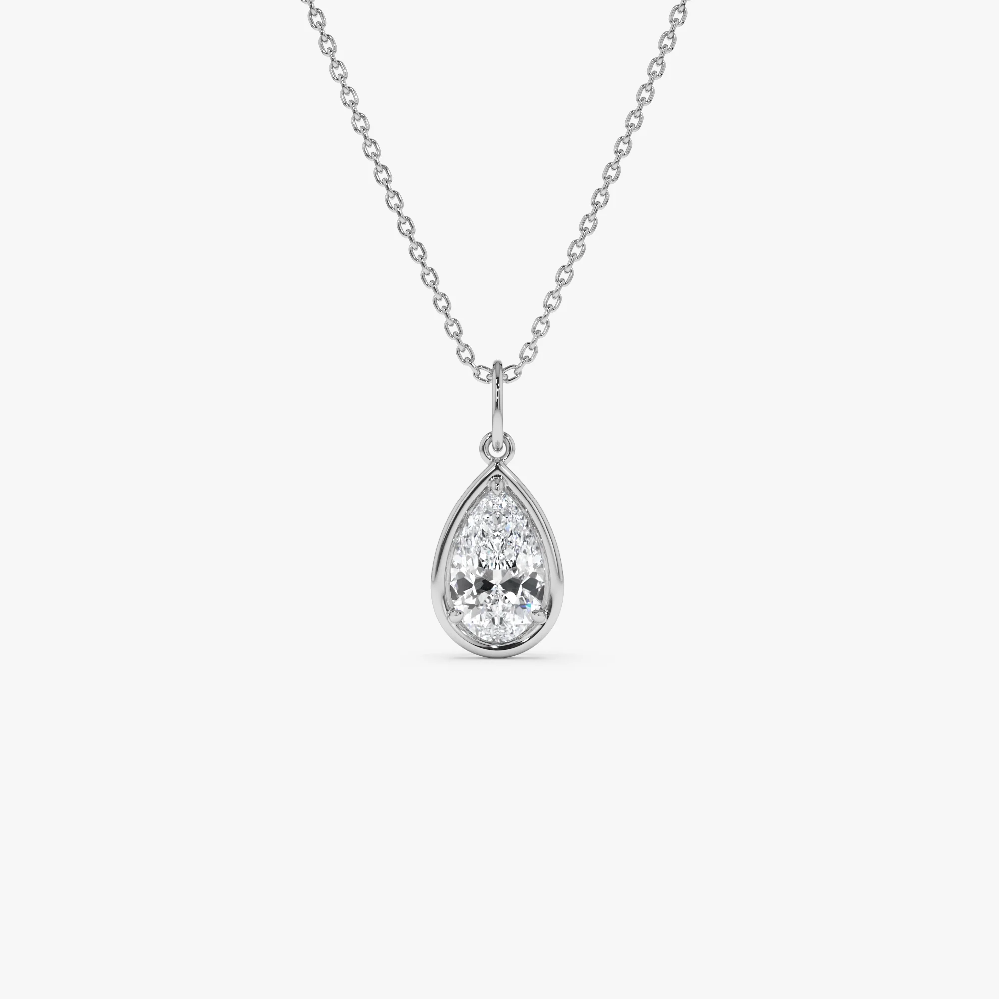 1 CTW 14k Pear Shaped Lab Grown Diamond Pendant Necklace - Vesta - Image 2