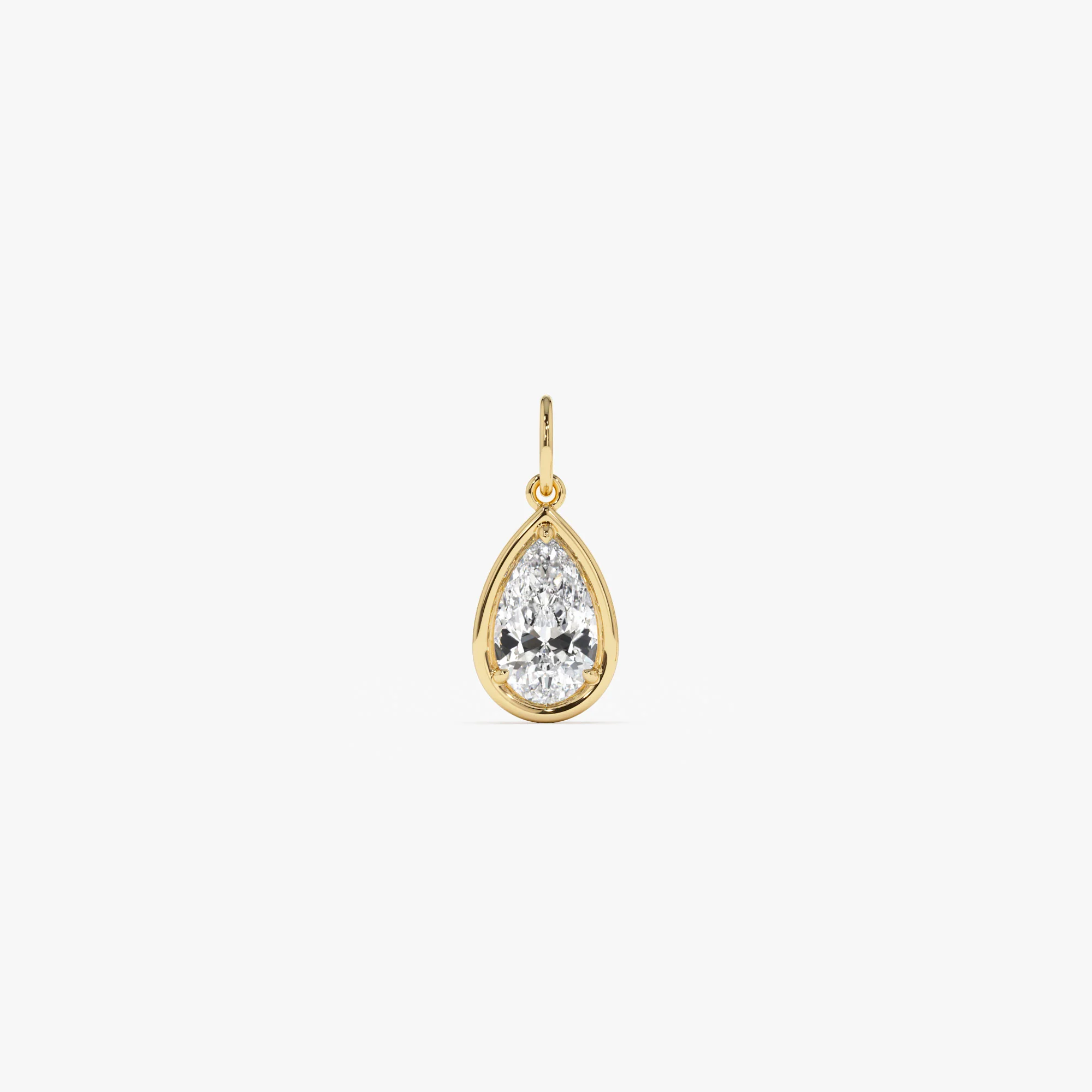 1 CTW 14k Pear Shaped Lab Grown Diamond Pendant Necklace - Vesta - Image 3