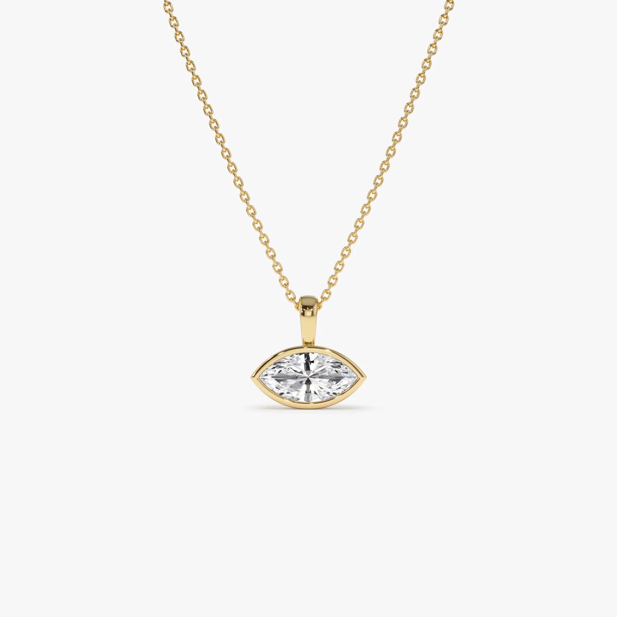 1 CTW 14K West to East Marquise Shape Lab Grown Diamond Charm - Yana