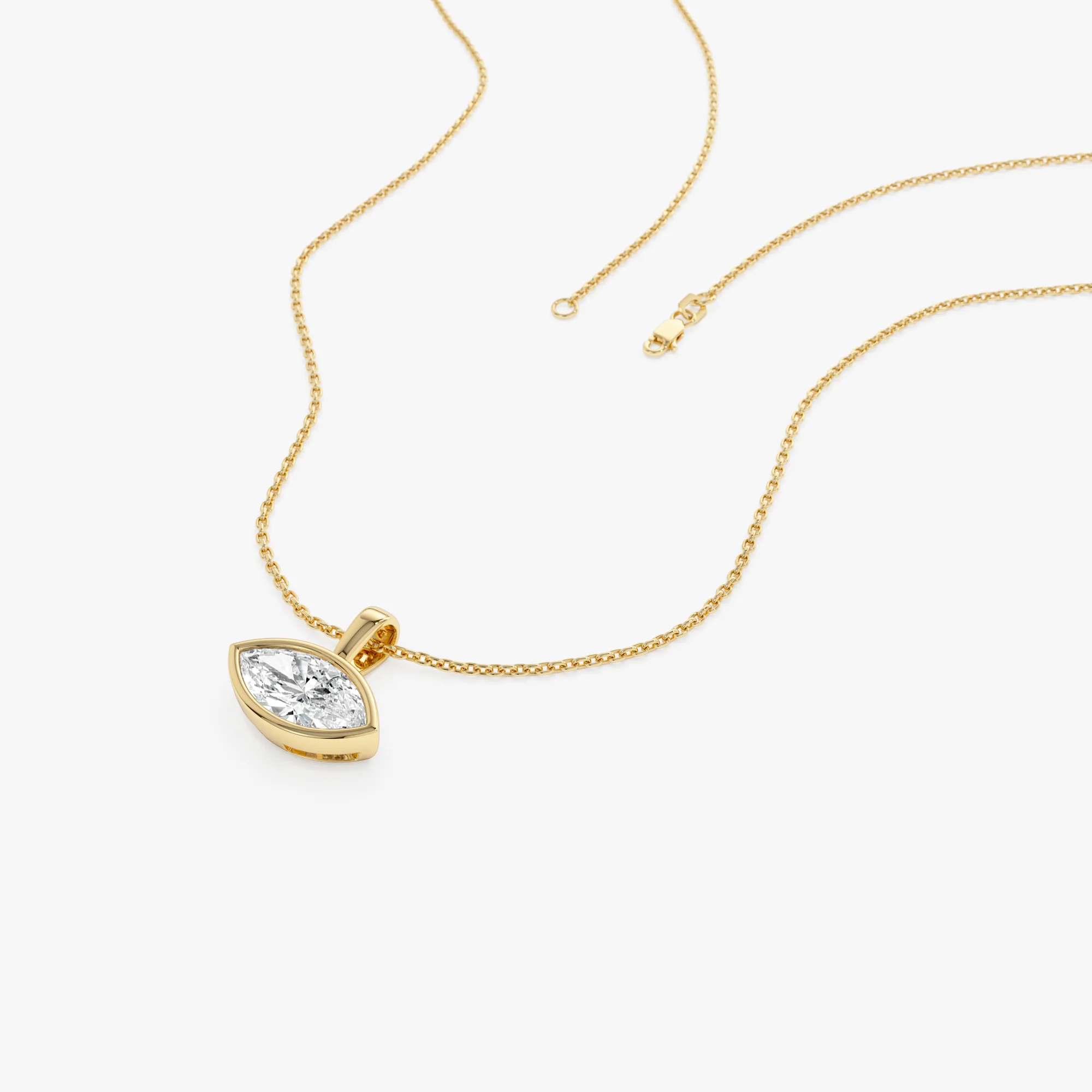 1 CTW 14K West to East Marquise Shape Lab Grown Diamond Charm - Yana - Image 3