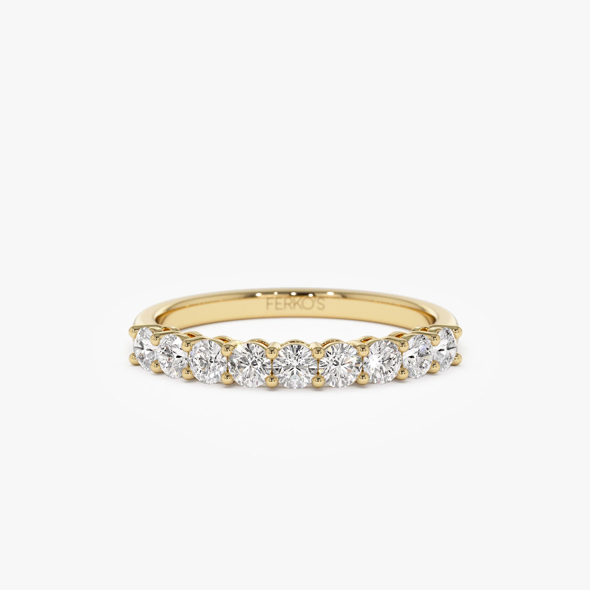 0.55 ctw 14k Nine Stone Basket Setting Lab Grown Diamond Wedding Ring - Aisha