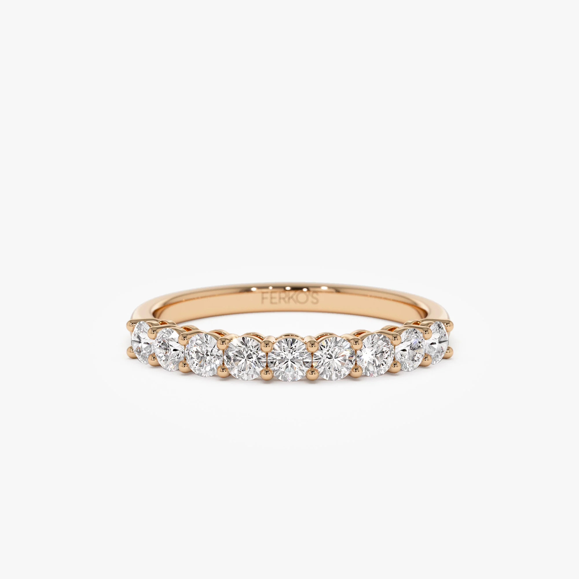 0.55 ctw 14k Nine Stone Basket Setting Lab Grown Diamond Wedding Ring - Aisha - Image 3