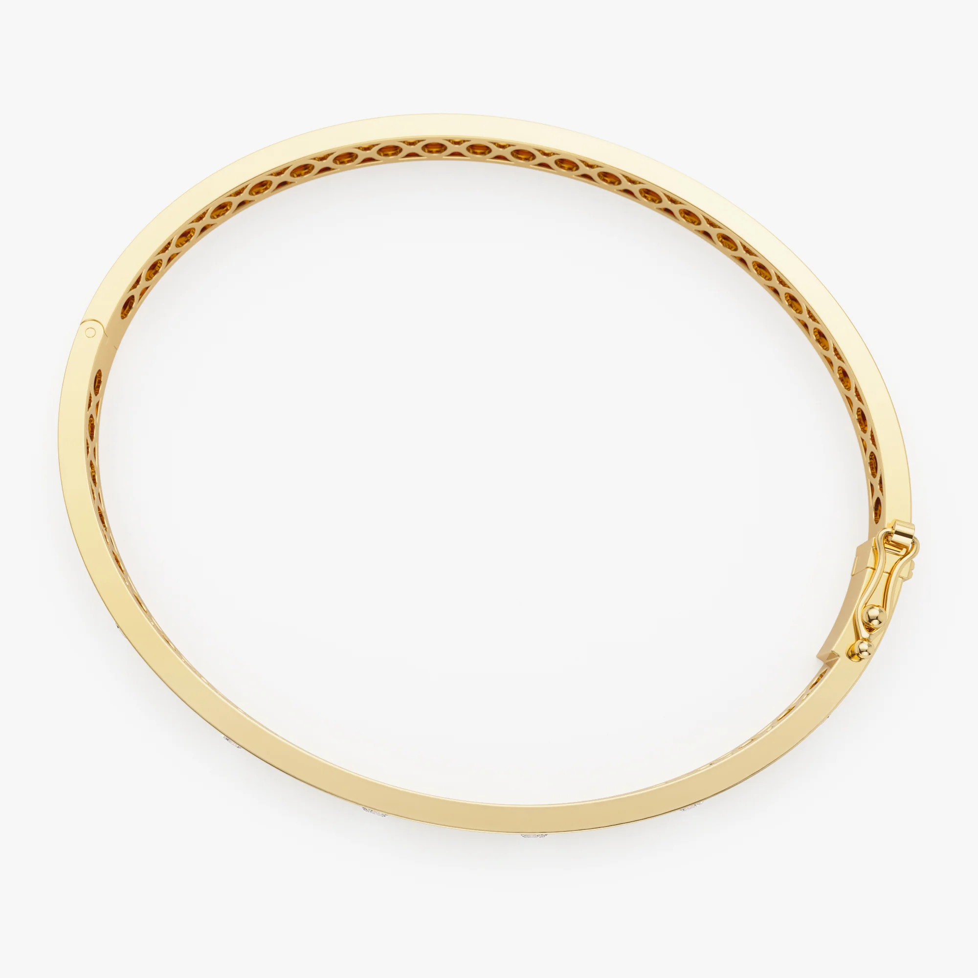 14K 4mm Diamond Bangle Bracelet - Image 7