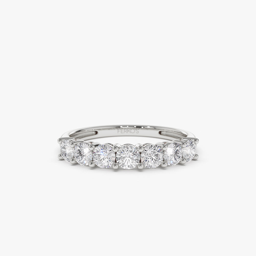 0.70 ctw 14k Seven Stone Basket Setting Lab Grown Diamond Ring - Hazel - Image 7
