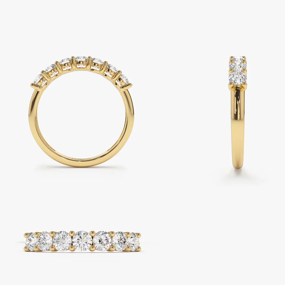 0.70 ctw 14k Seven Stone Basket Setting Lab Grown Diamond Ring - Hazel - Image 9