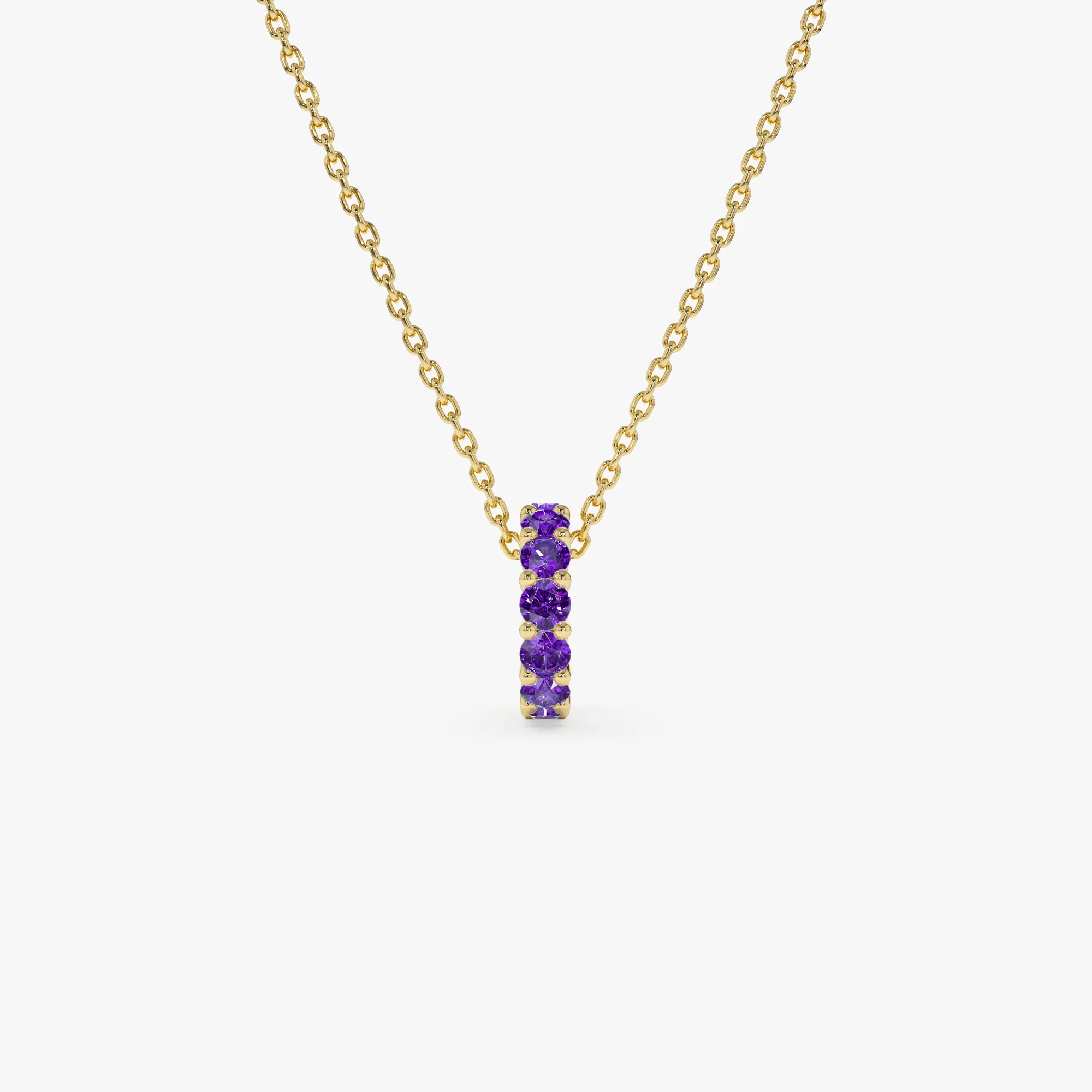 14k Amethyst Rondelle Charm - Image 7