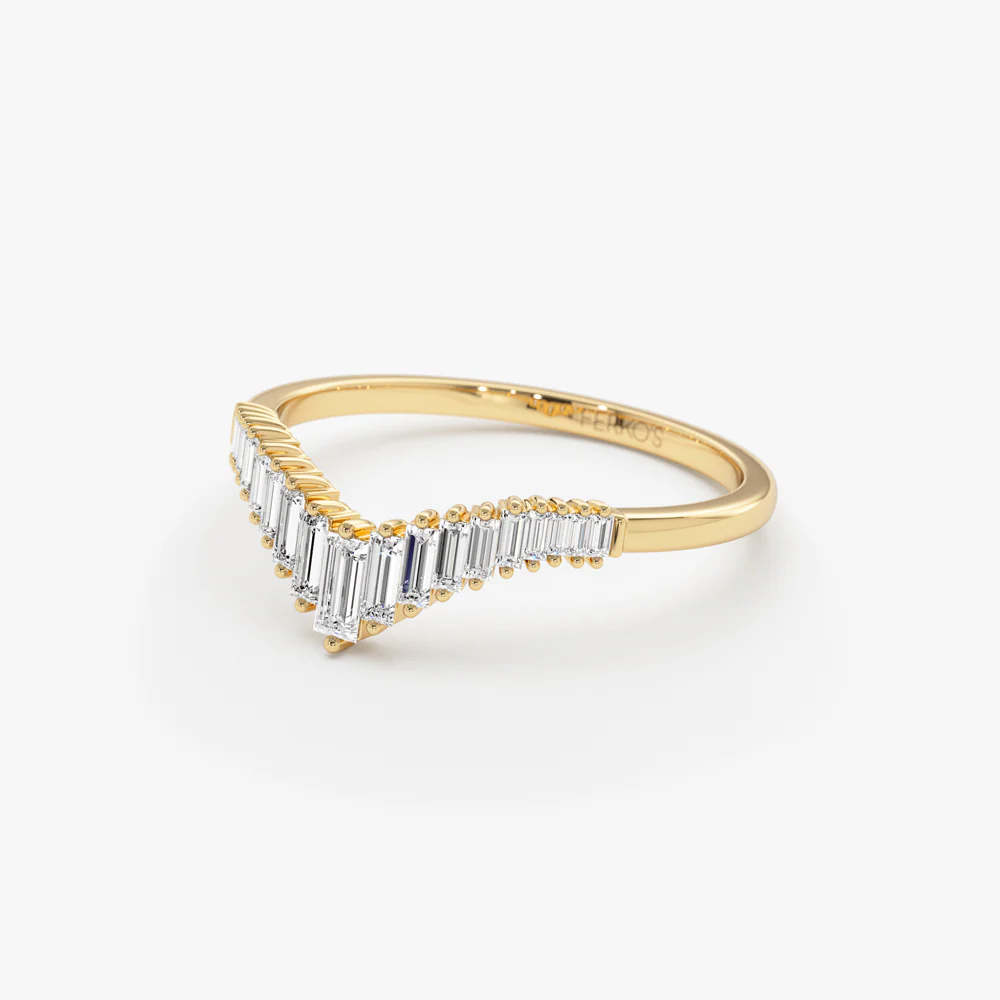 14K Baguette Diamond Curved Tiara Ring - Image 8