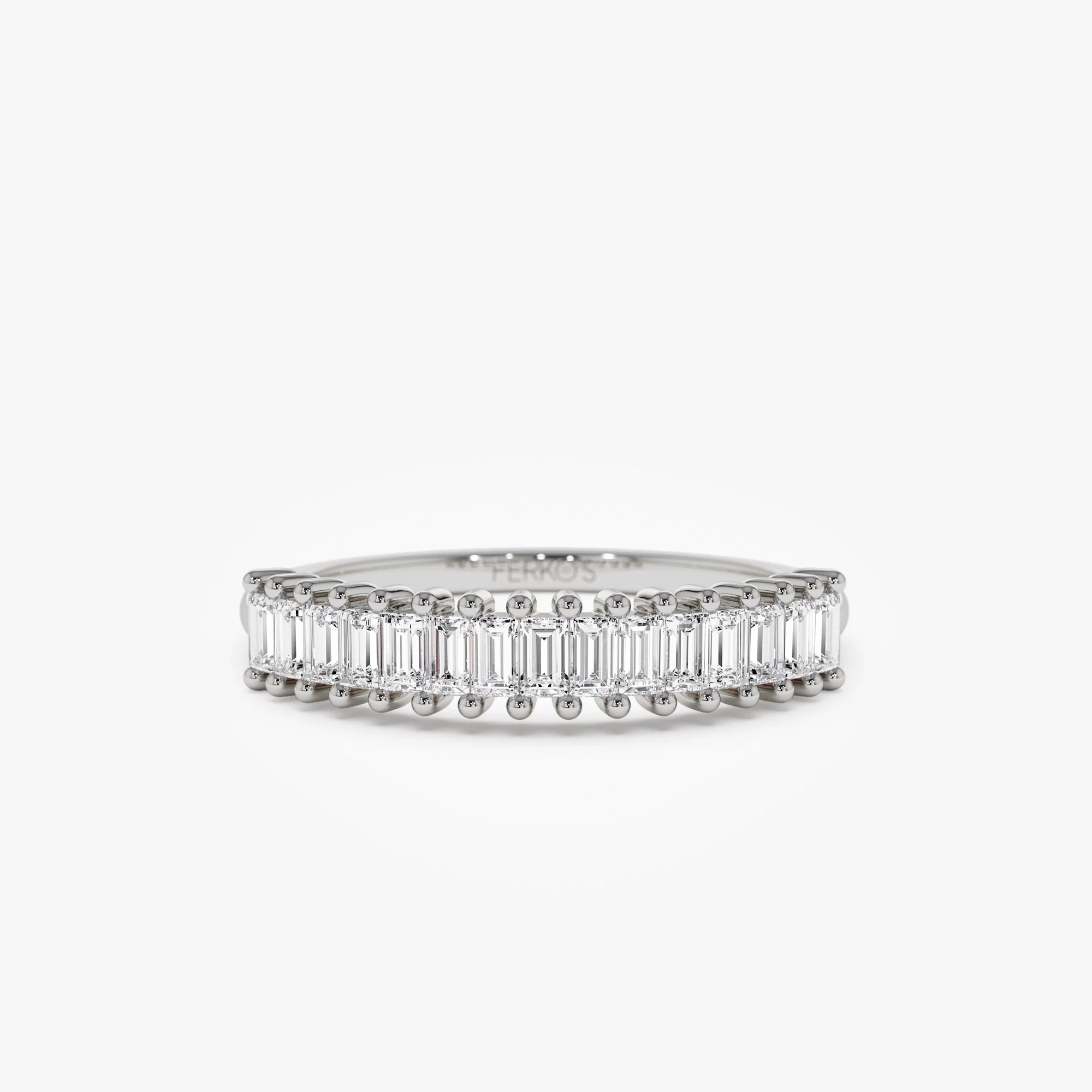14k Baguette Diamond Wedding Band - Image 5
