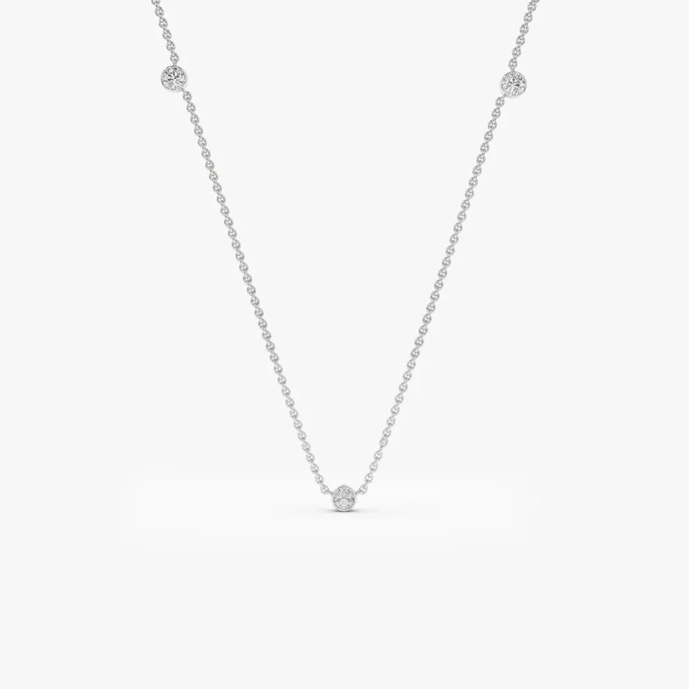 14k Bezel Setting Diamond by the Yard Necklace - Image 5