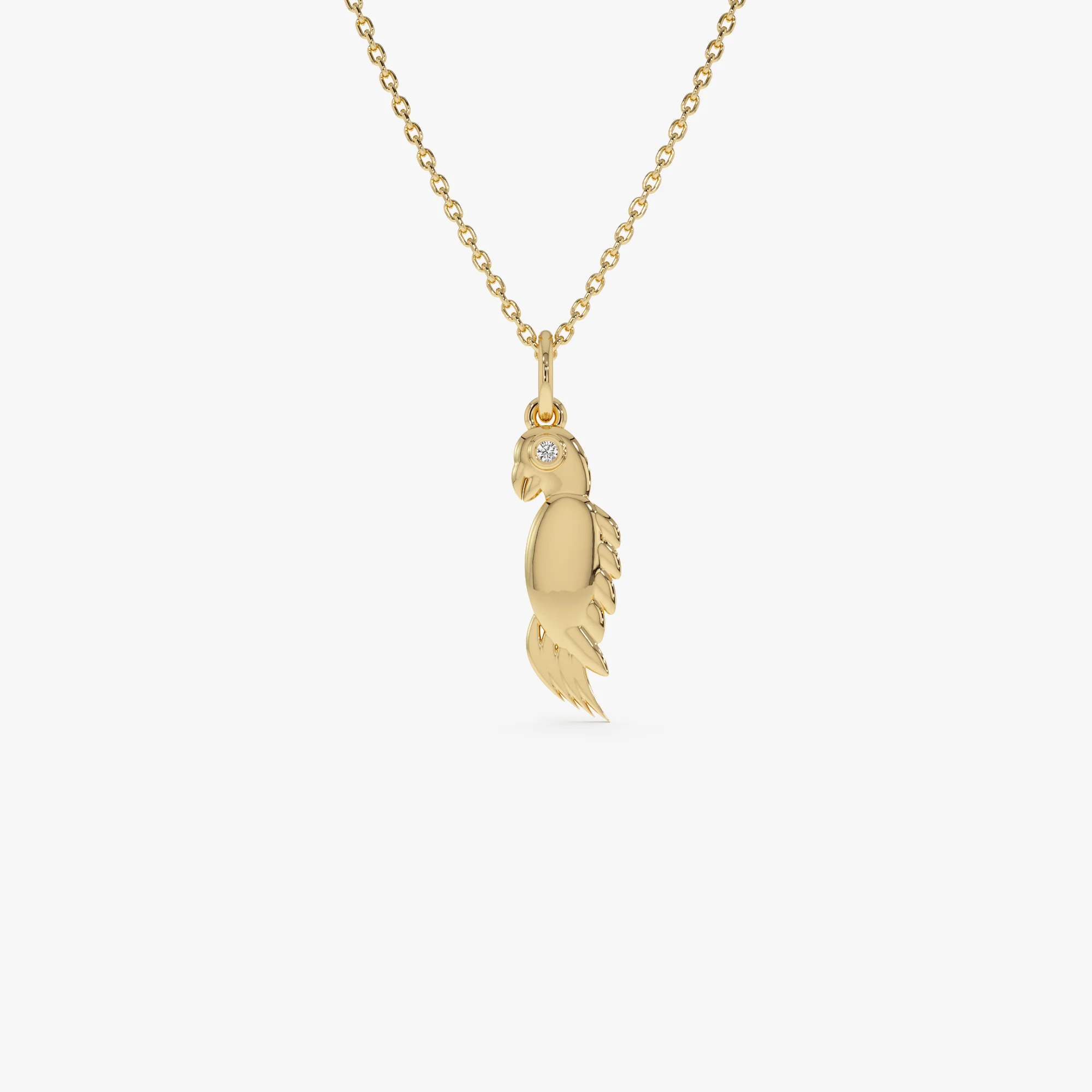 14k Bird Charm with Diamond Accent