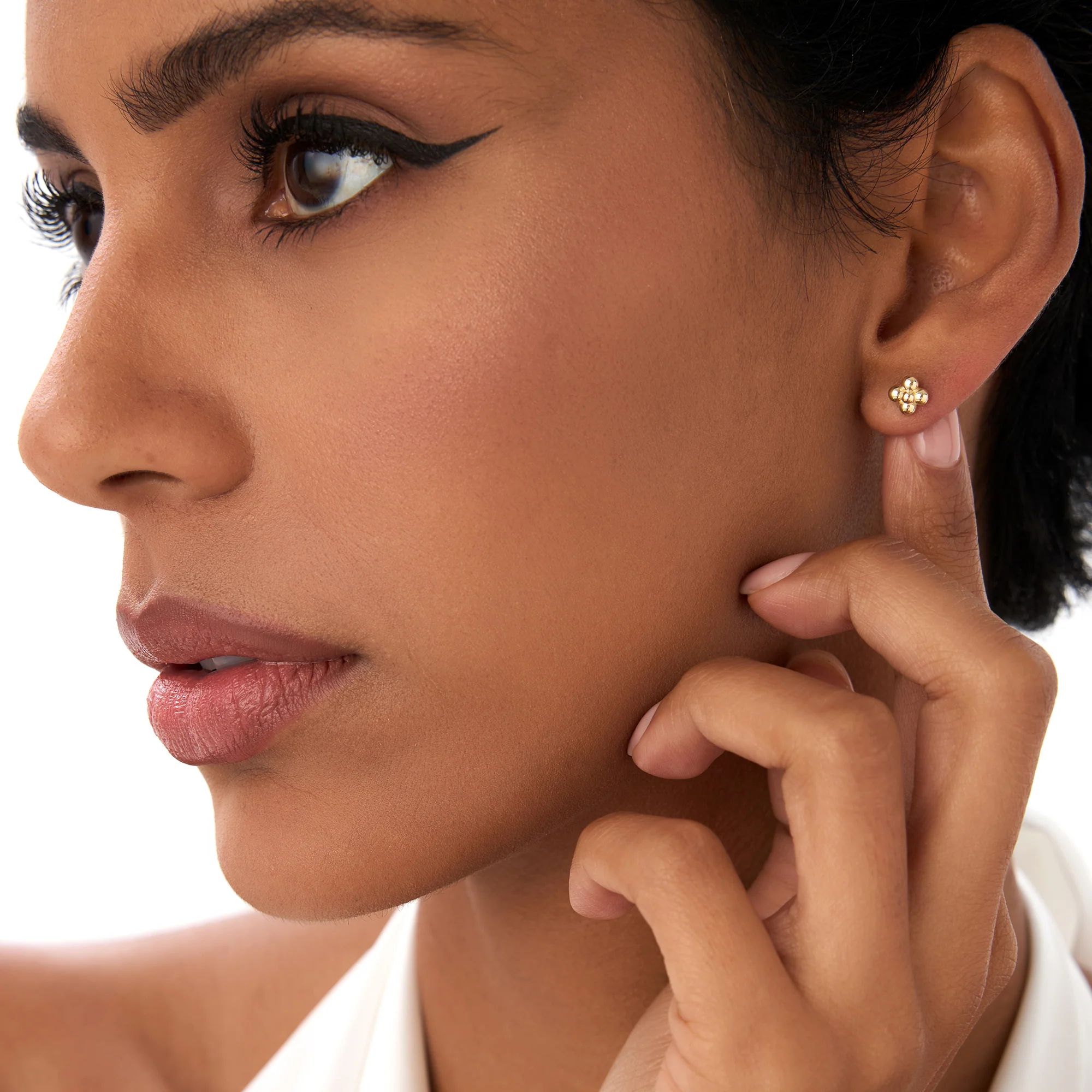 14K Bubble Cluster Stud Earrings - Image 2