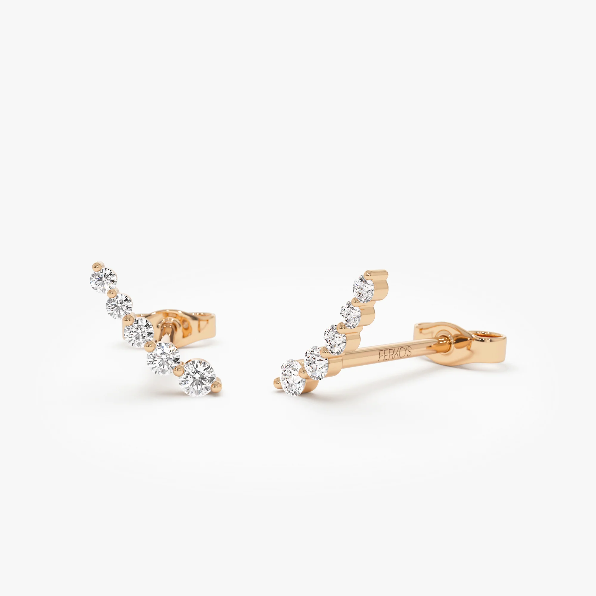 14k Diamond Crawler Studs - Image 5