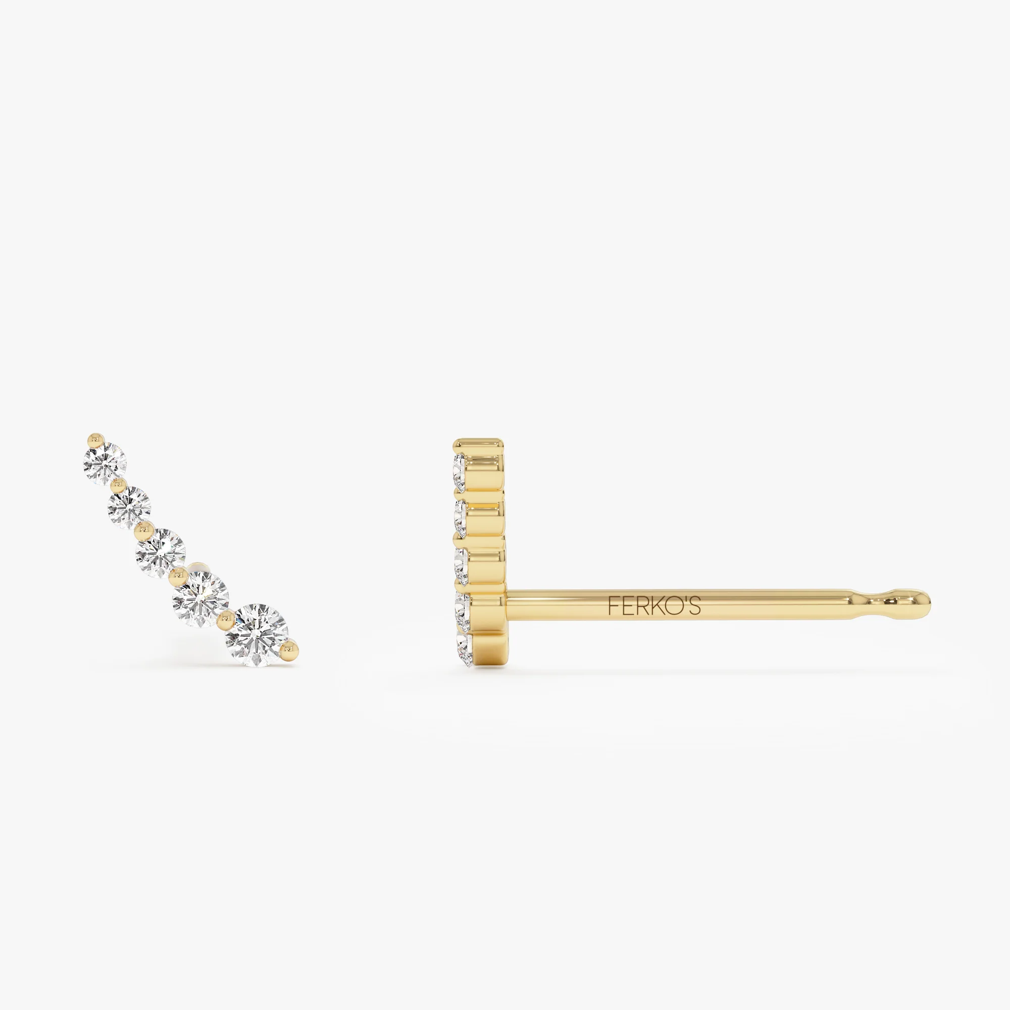 14k Diamond Crawler Studs - Image 7