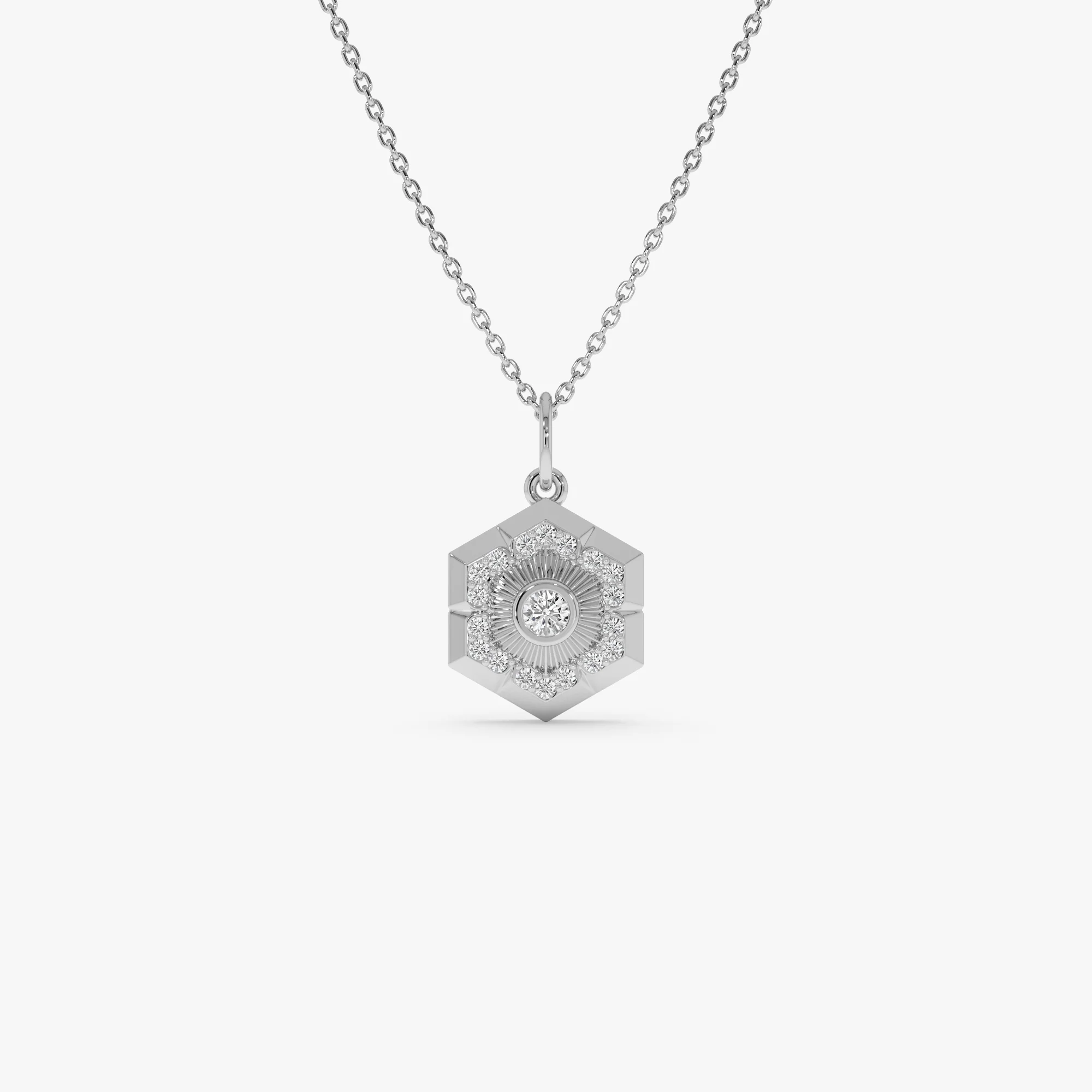 14k Diamond Hexagon Charm - Image 2