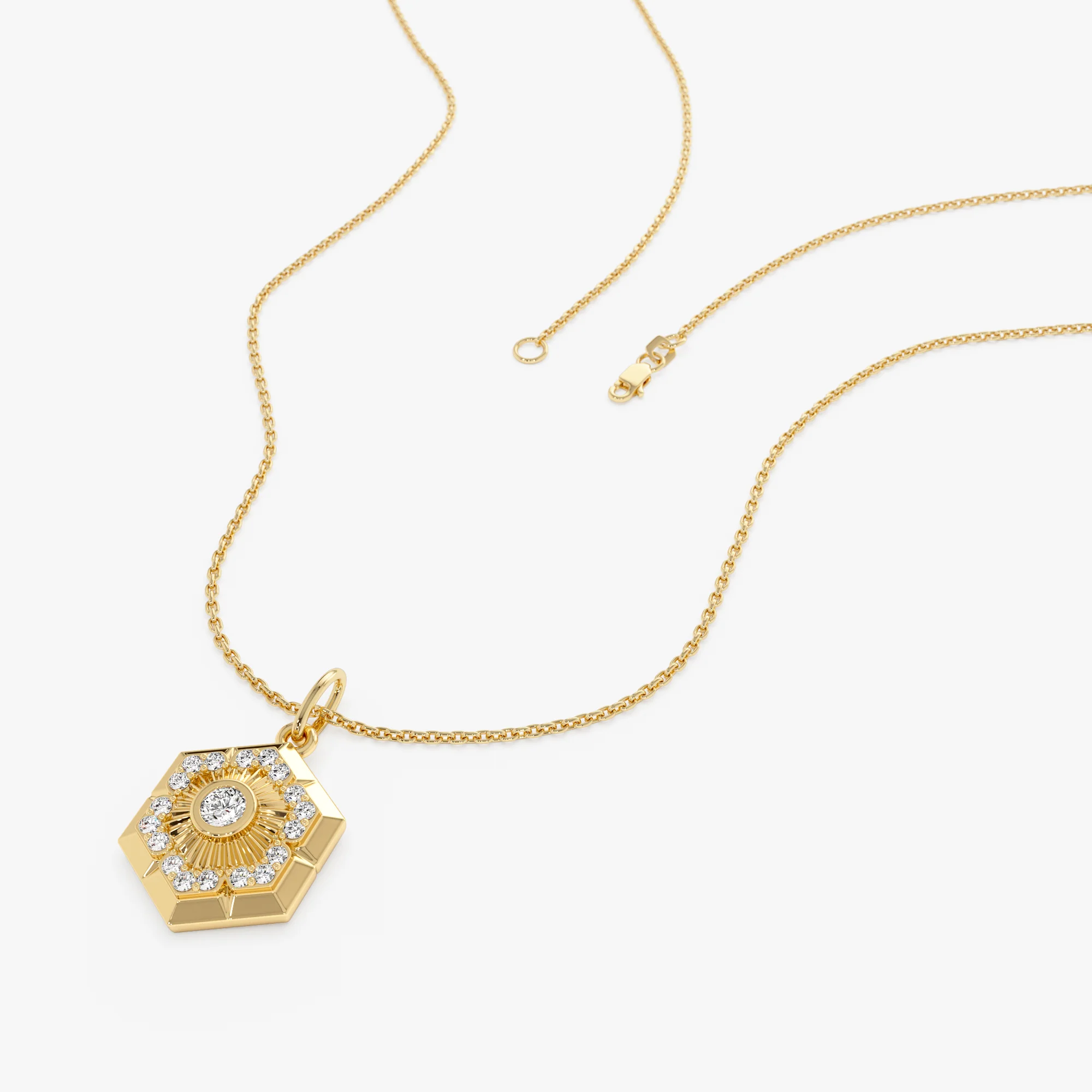 14k Diamond Hexagon Charm - Image 4