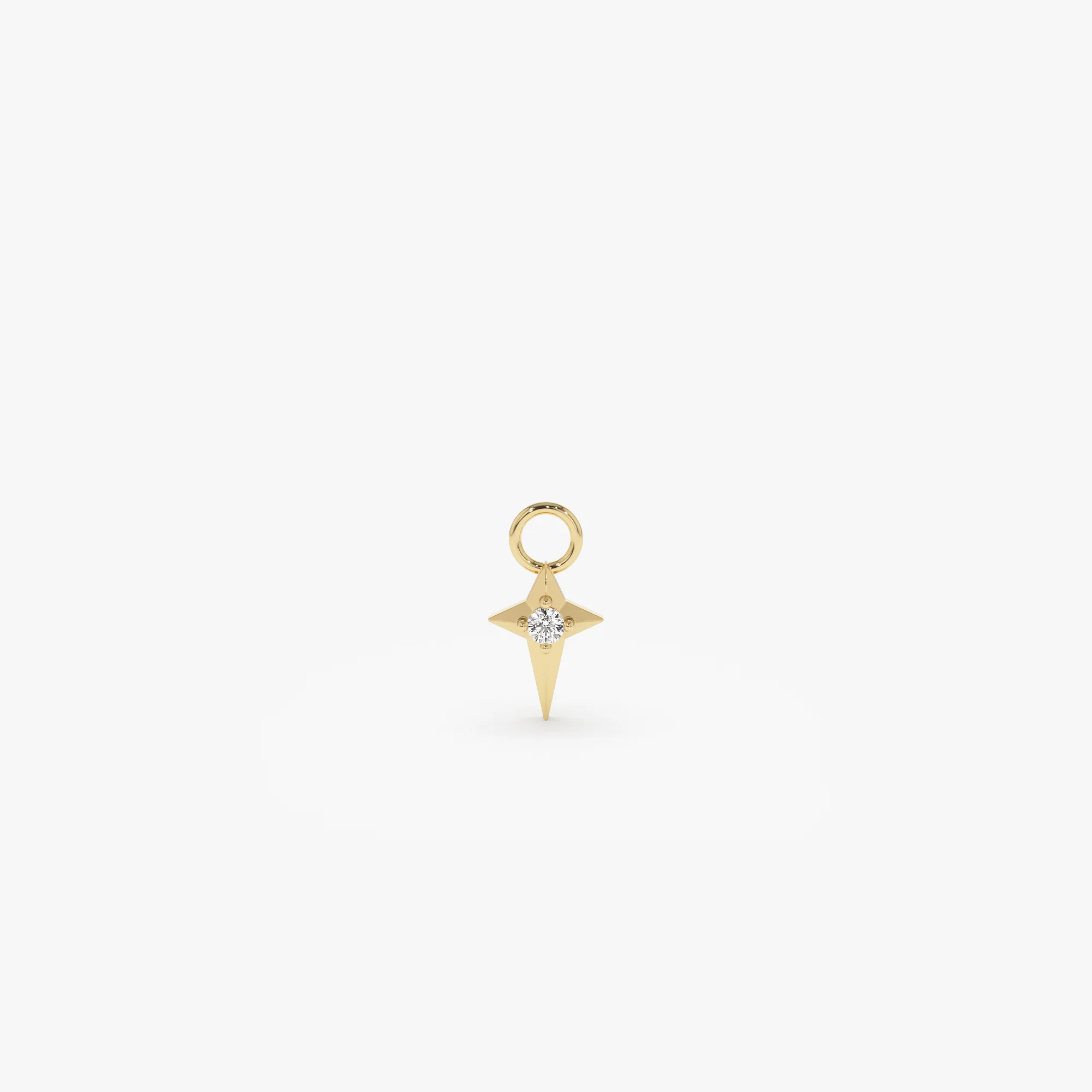 14K Diamond Northstar Hoop Charm