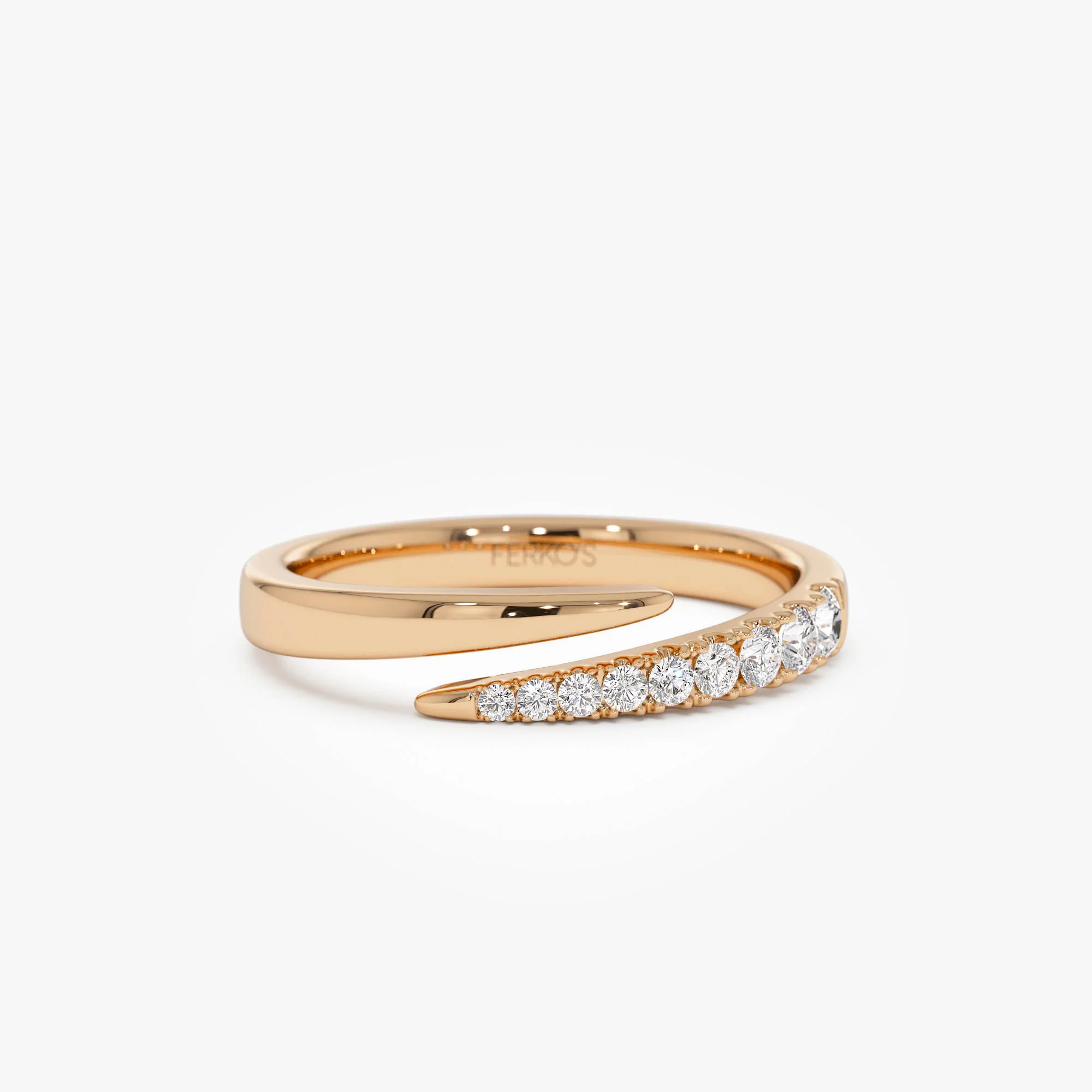 14K Diamond Wrap Crossover Ring - Image 6