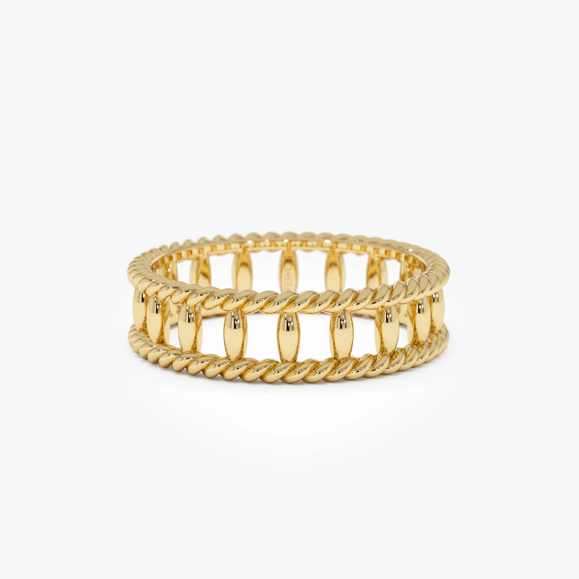 14k Double Rope Link Band Ring