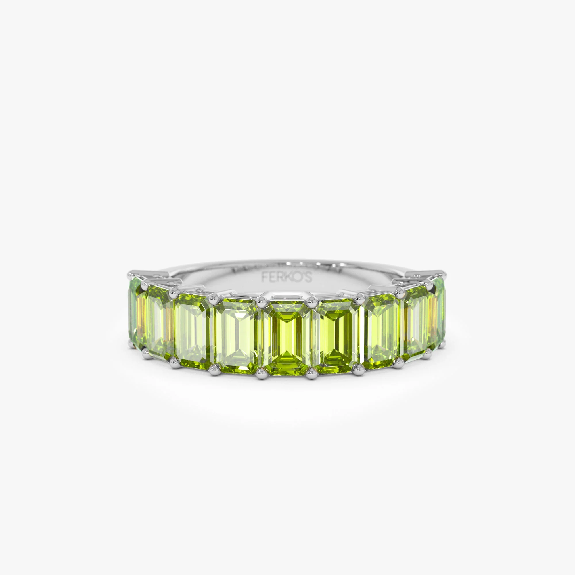 14k Emerald Cut Peridot Nine Stone Ring 2.35ctw - Image 7