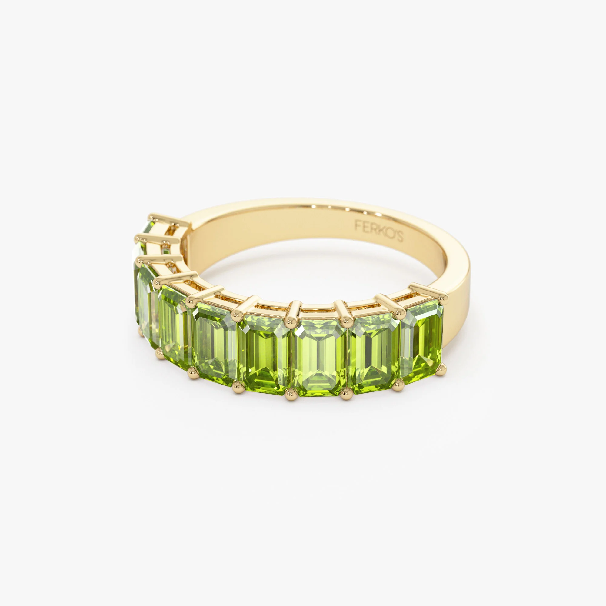 14k Emerald Cut Peridot Nine Stone Ring 2.35ctw - Image 8
