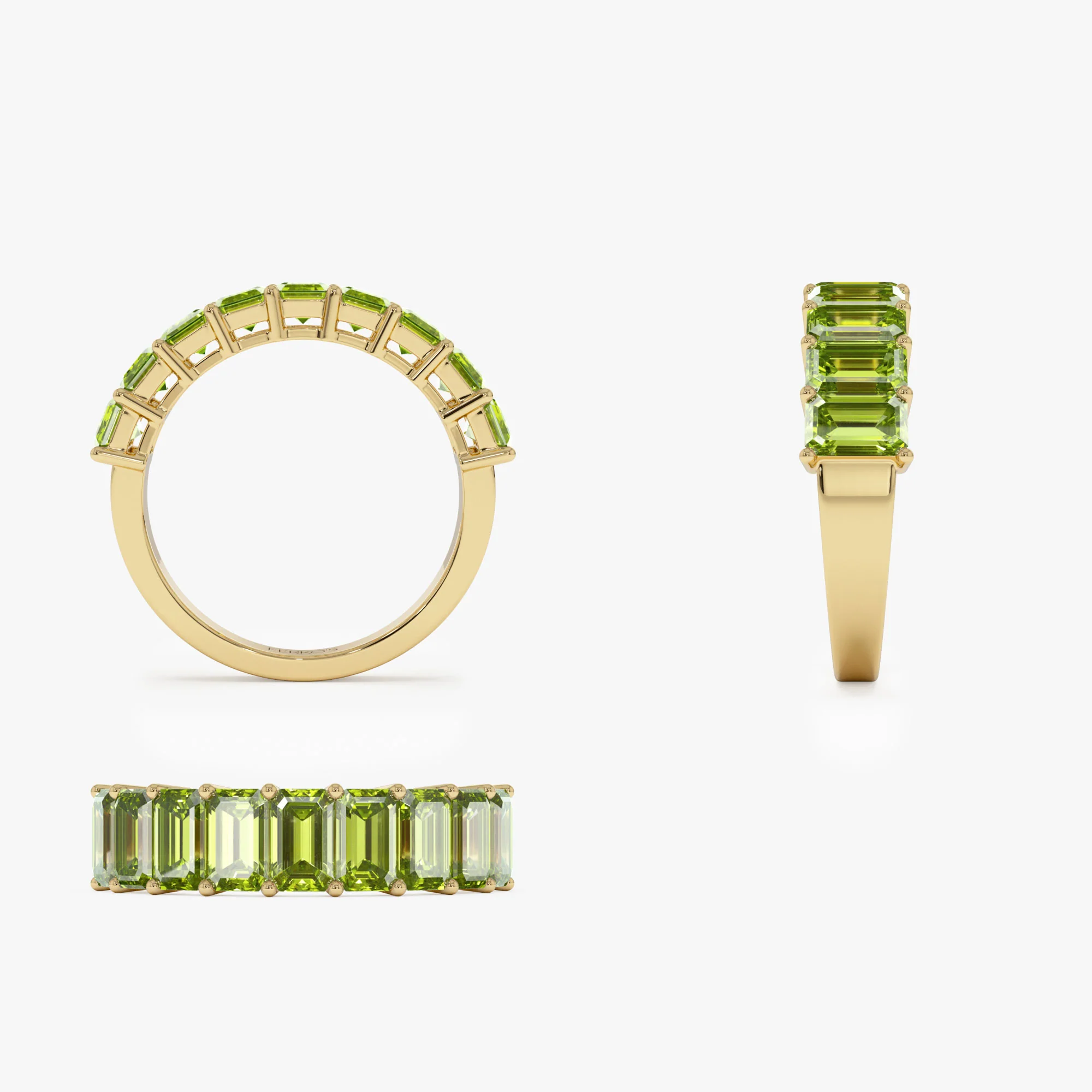 14k Emerald Cut Peridot Nine Stone Ring 2.35ctw - Image 9