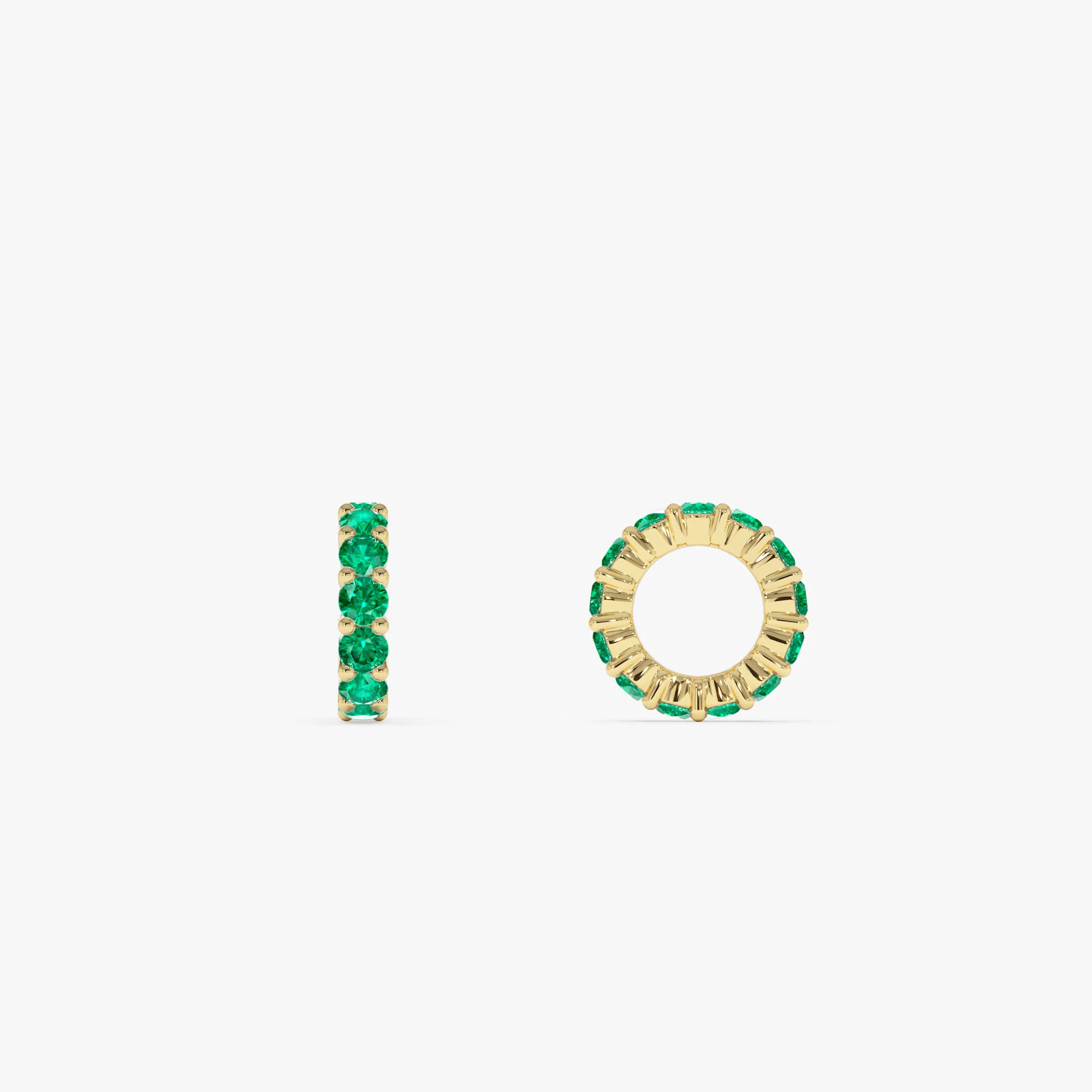 14k Emerald Rondelle Charm