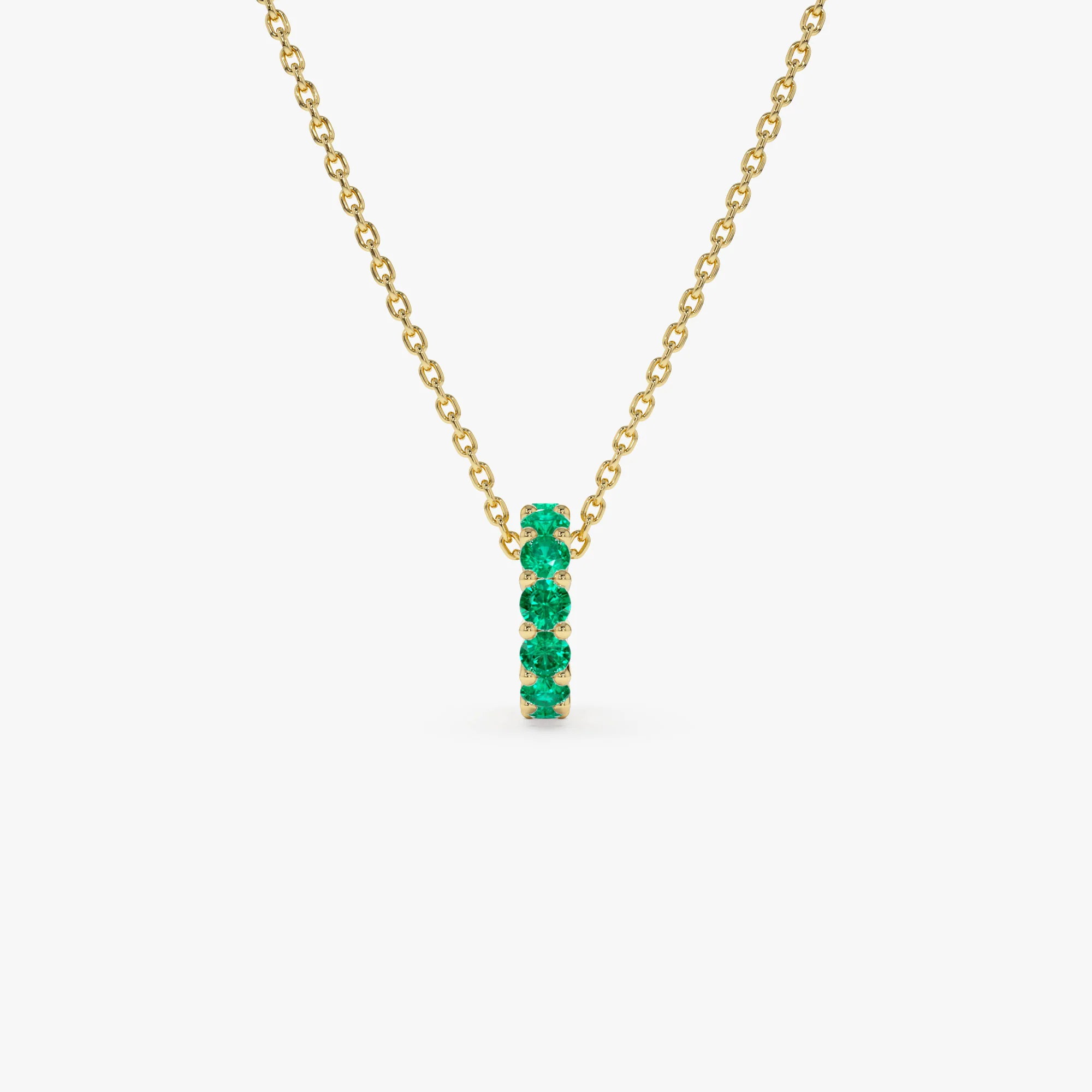 14k Emerald Rondelle Charm - Image 5