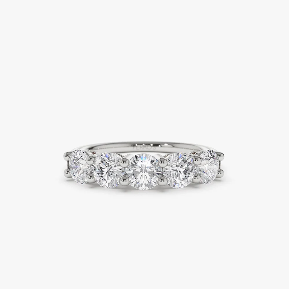 14k Five Stone 1ctw Wire Basket Diamond Ring - Image 5