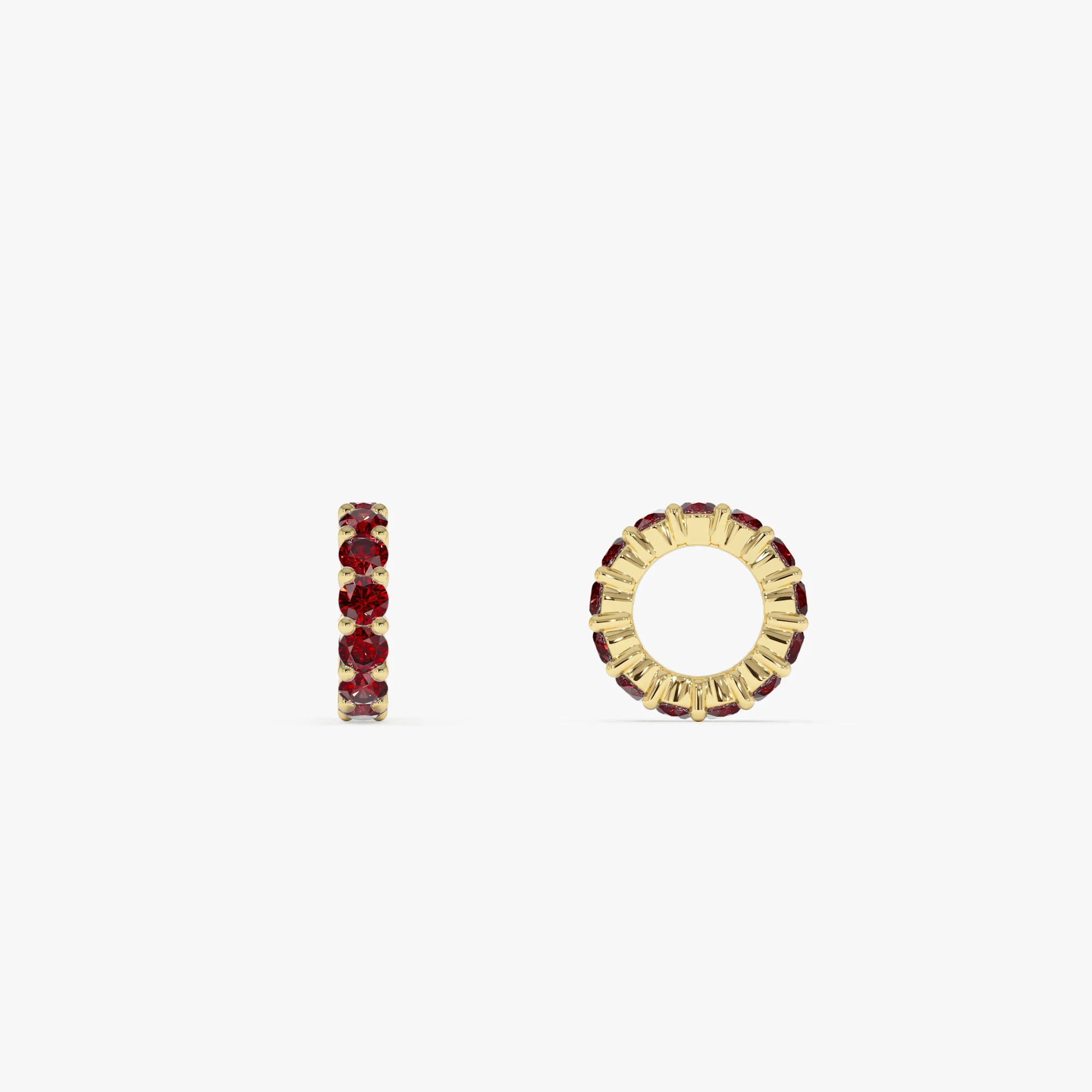 14k Garnet Rondelle Charm