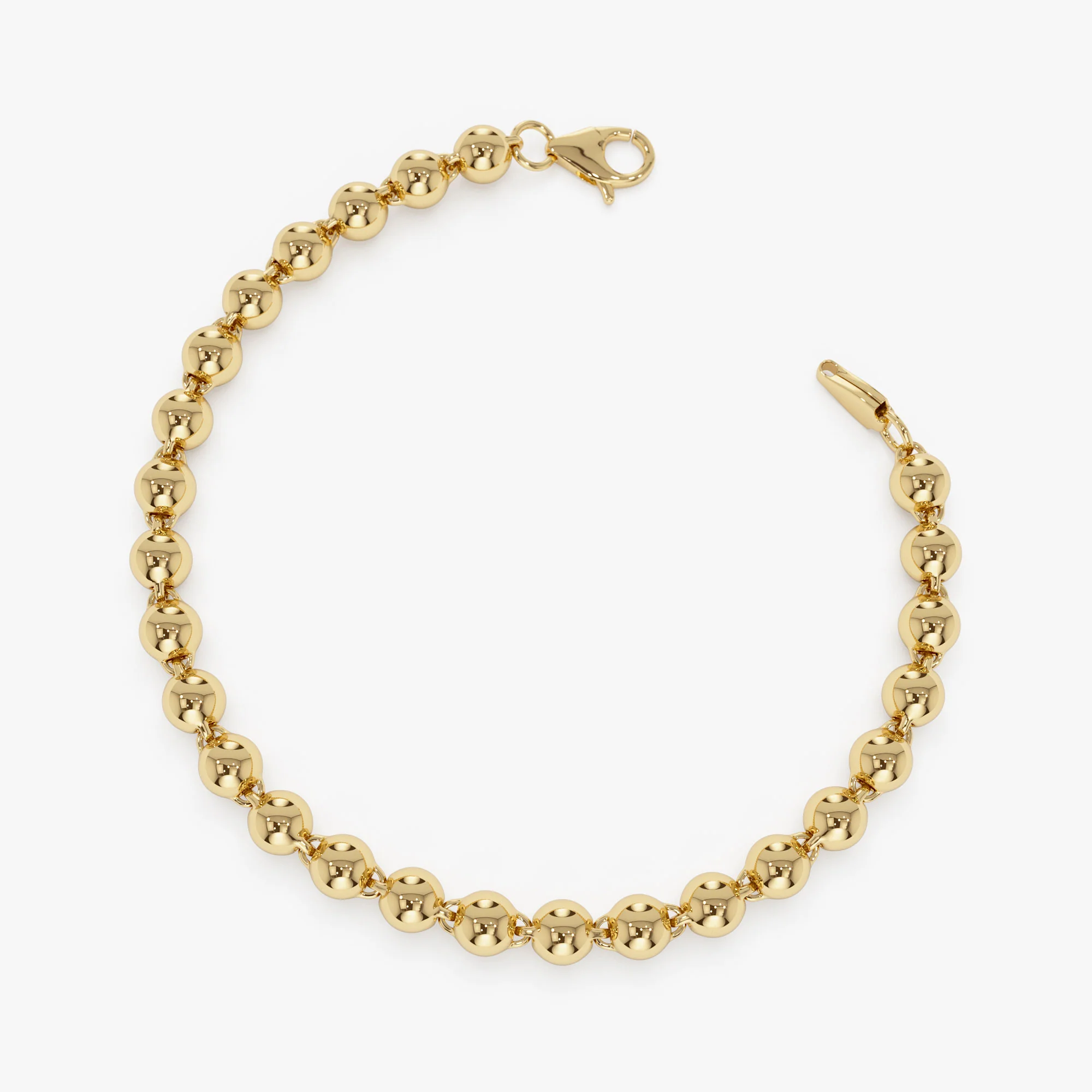 14K Gold 5 MM Bead Bracelet - Image 8