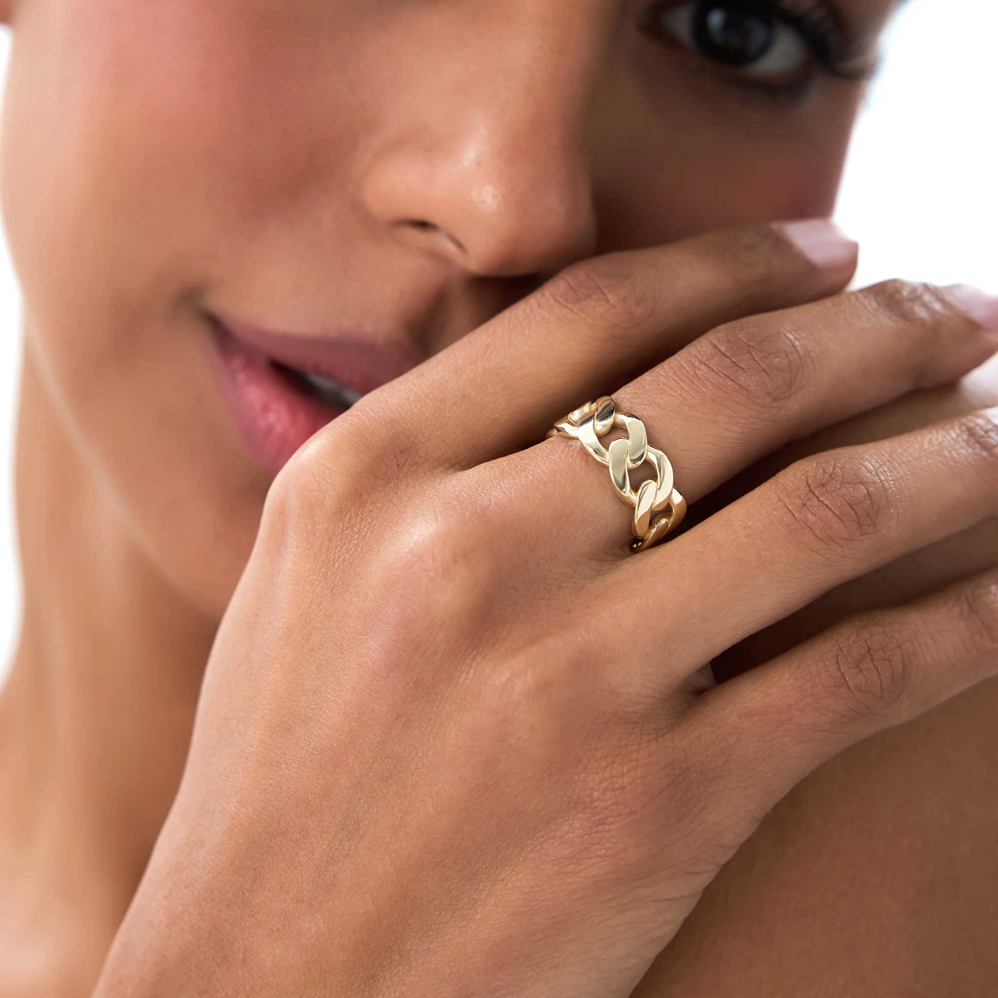 14k Gold 8MM Cuban Link Ring - Image 5