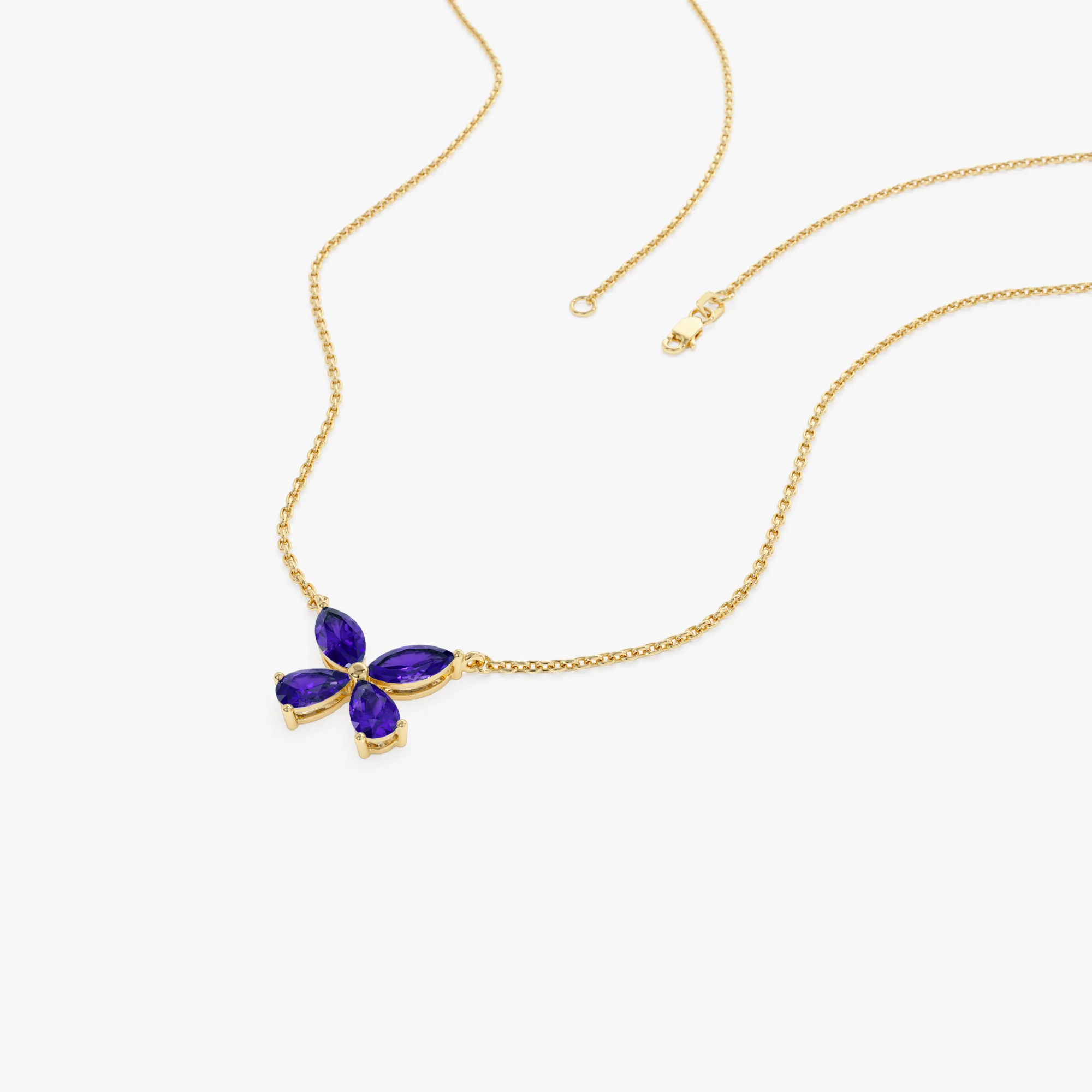 14K Gold Amethyst Butterfly Necklace - Image 7