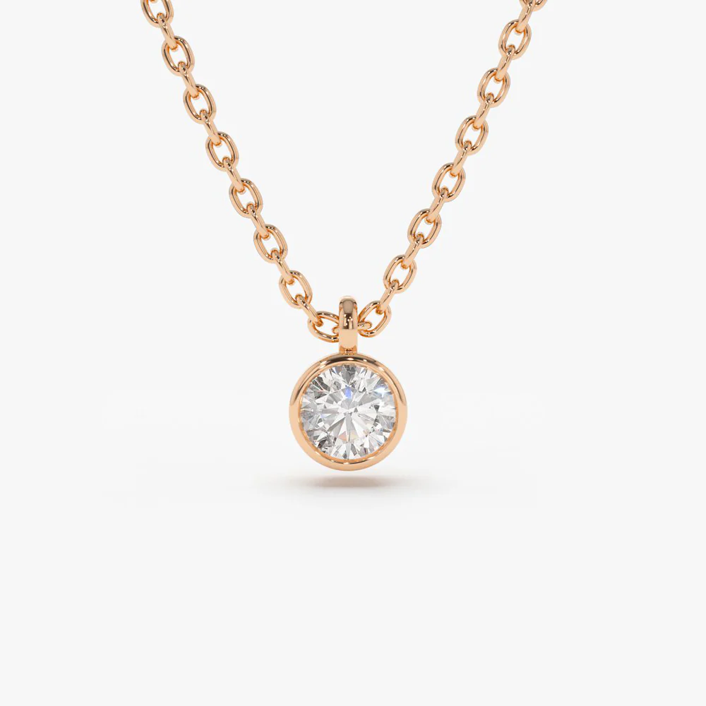 14K Rose Gold Diamond Solitaire on a Bail