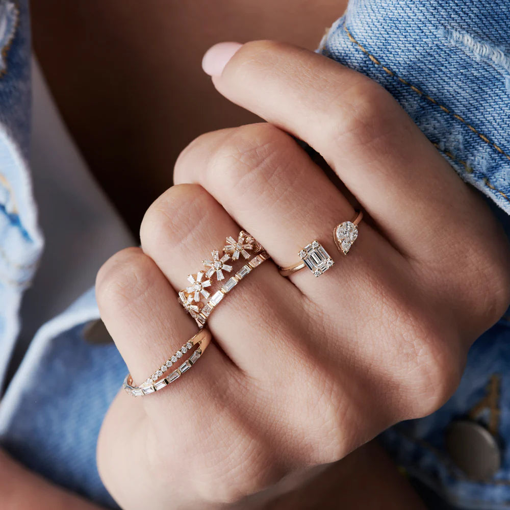 14k Gold Illusion Setting Diamond Toi et Moi Ring - Image 4