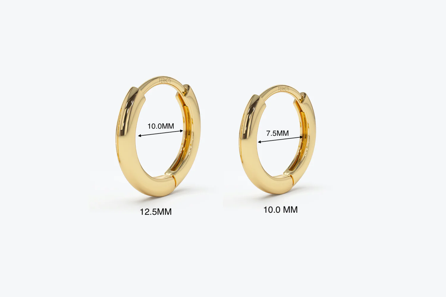 14k Gold Mini Plain Huggies - Image 5